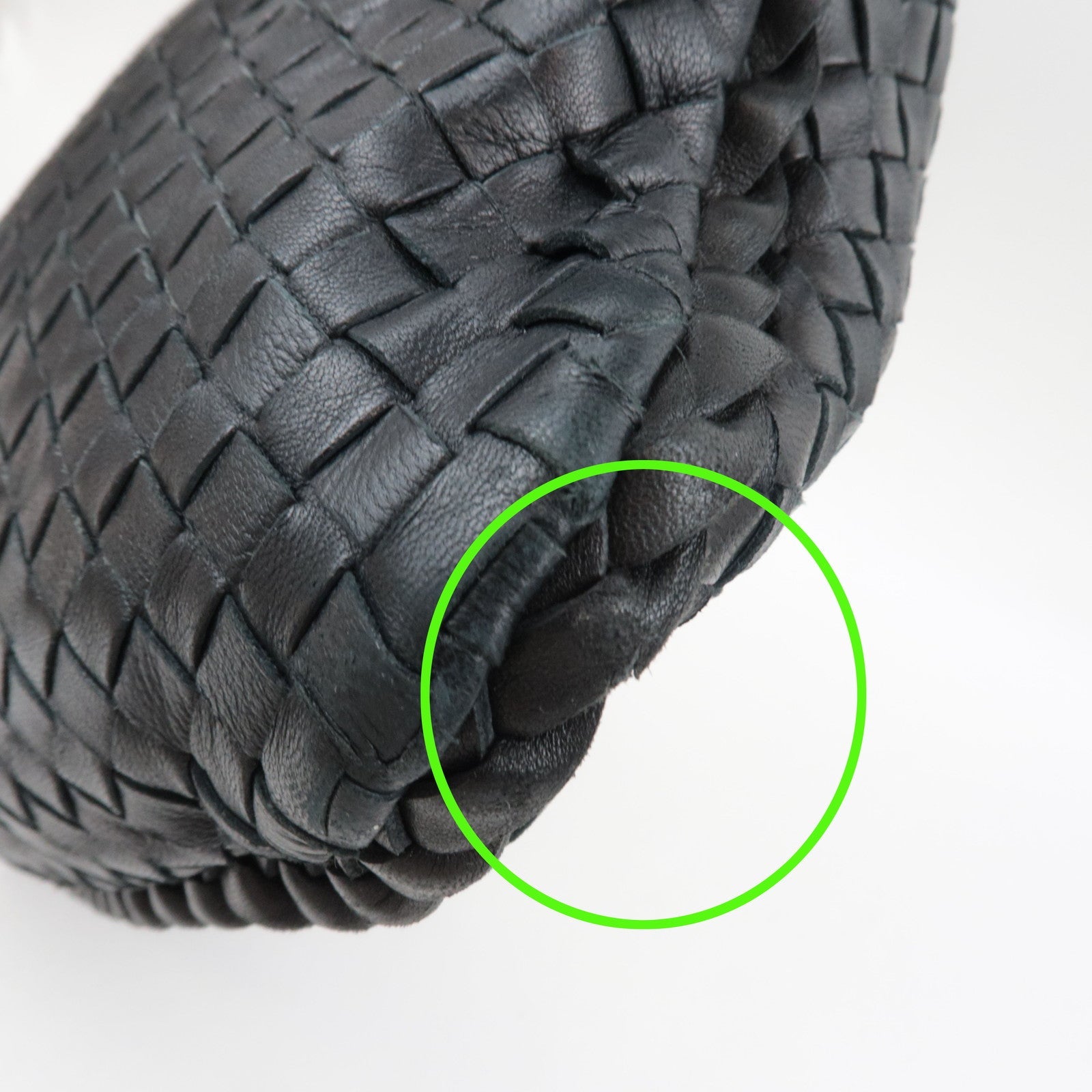 BOTTEGA VENETA Intrecciato Hobo Bag Leather Handbag Black 115654 *Mirror, Dust bag