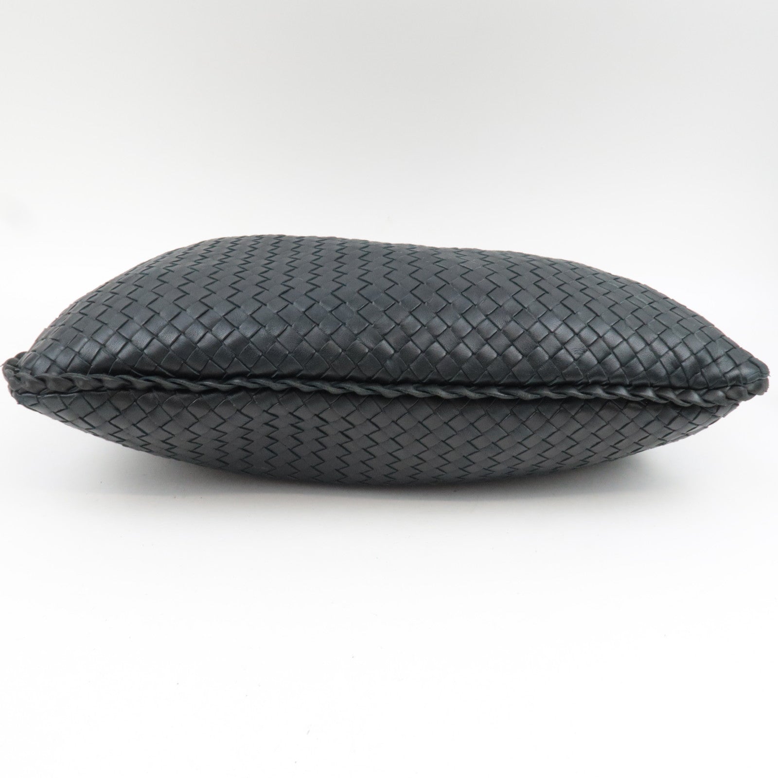 BOTTEGA VENETA Intrecciato Hobo Bag Leather Handbag Black 115654 *Mirror, Dust bag