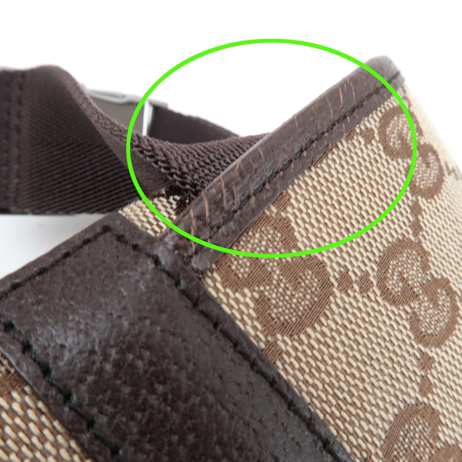 GUCCI Waist Bag GG Canvas Leather Beige Brown 131236