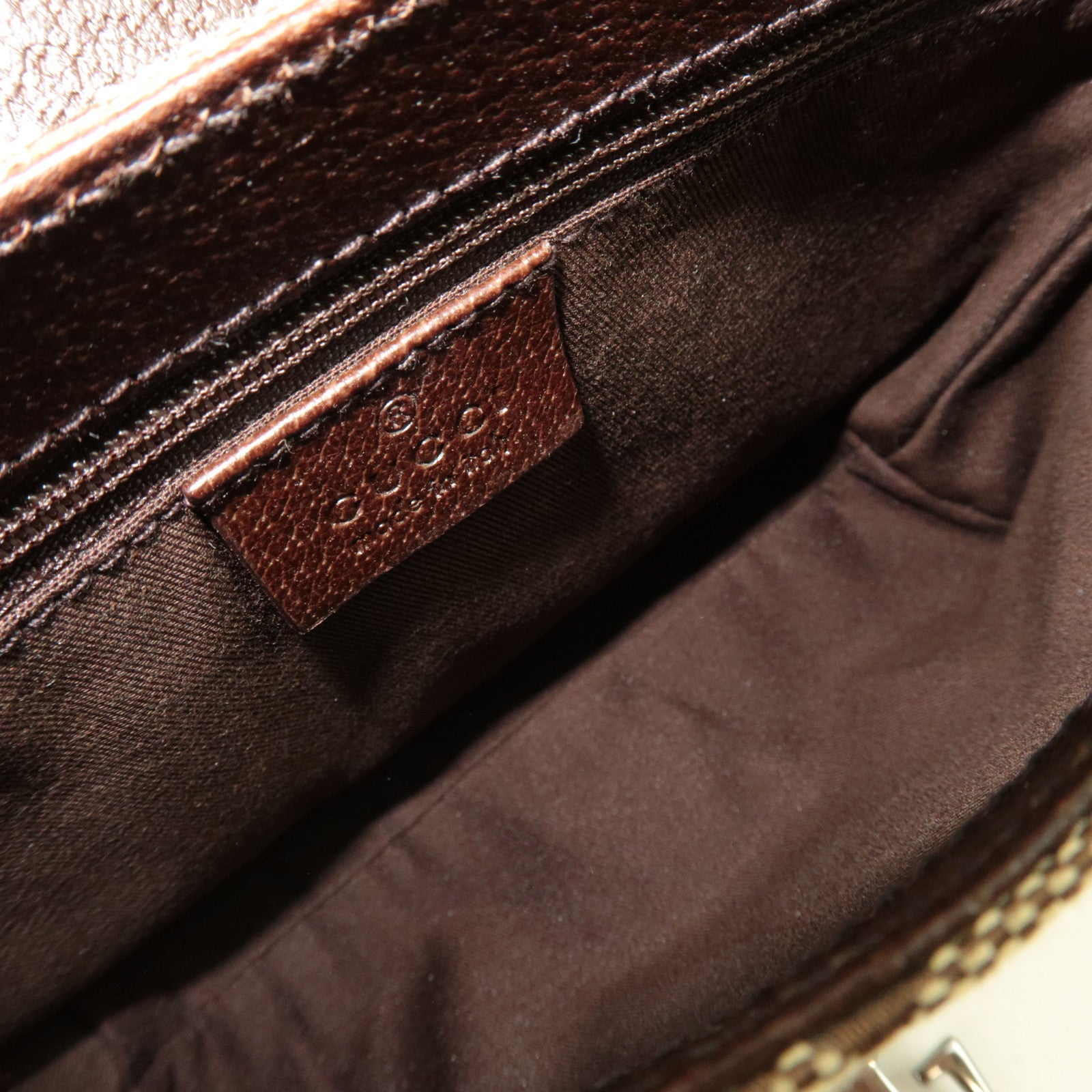 GUCCI Waist Bag GG Canvas Leather Beige Brown 131236