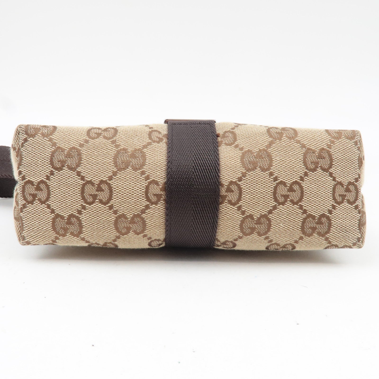 GUCCI Waist Bag GG Canvas Leather Beige Brown 131236