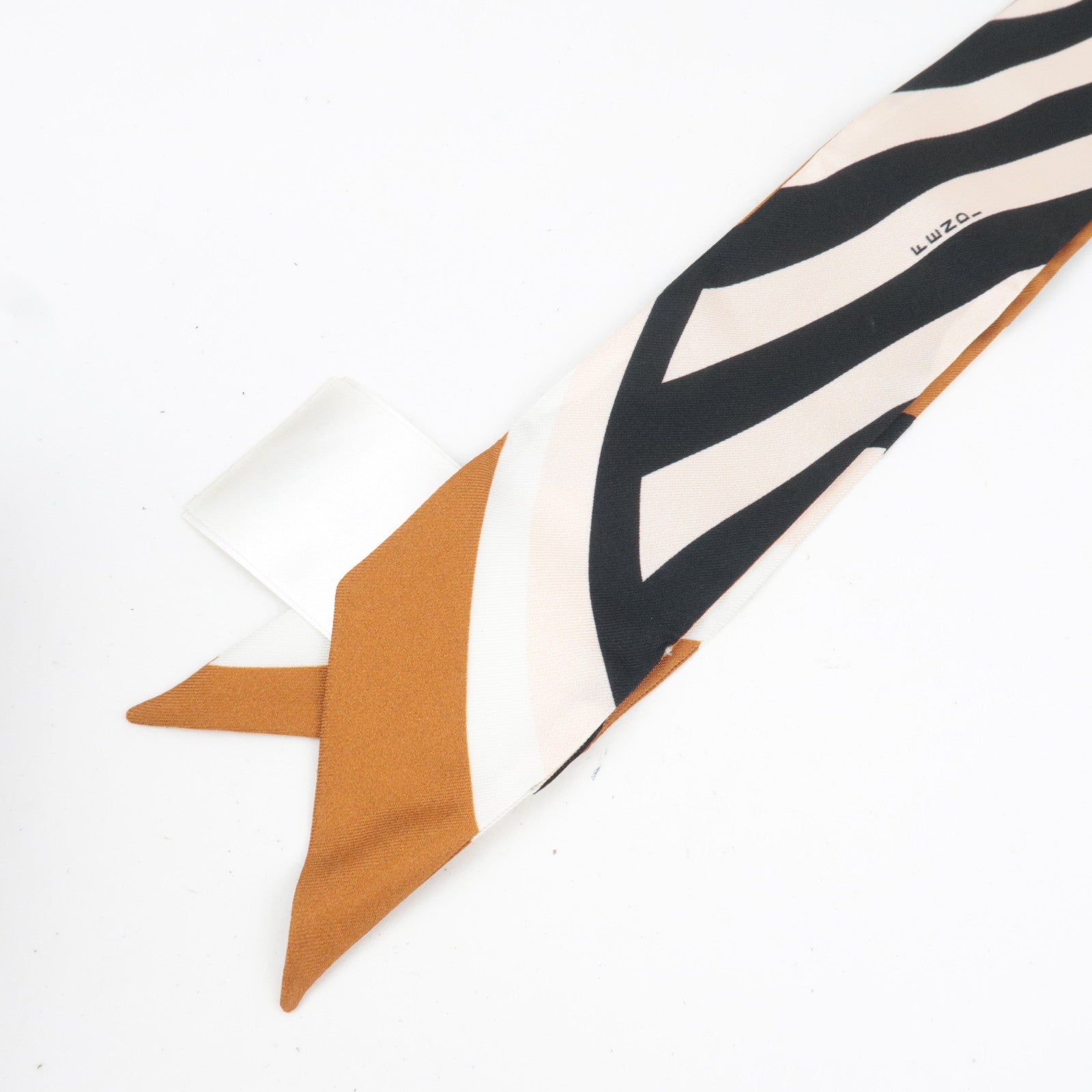 FENDI Wrappy Bandeau Stripe Scarf 100% Silk Pink Black Brown *Box