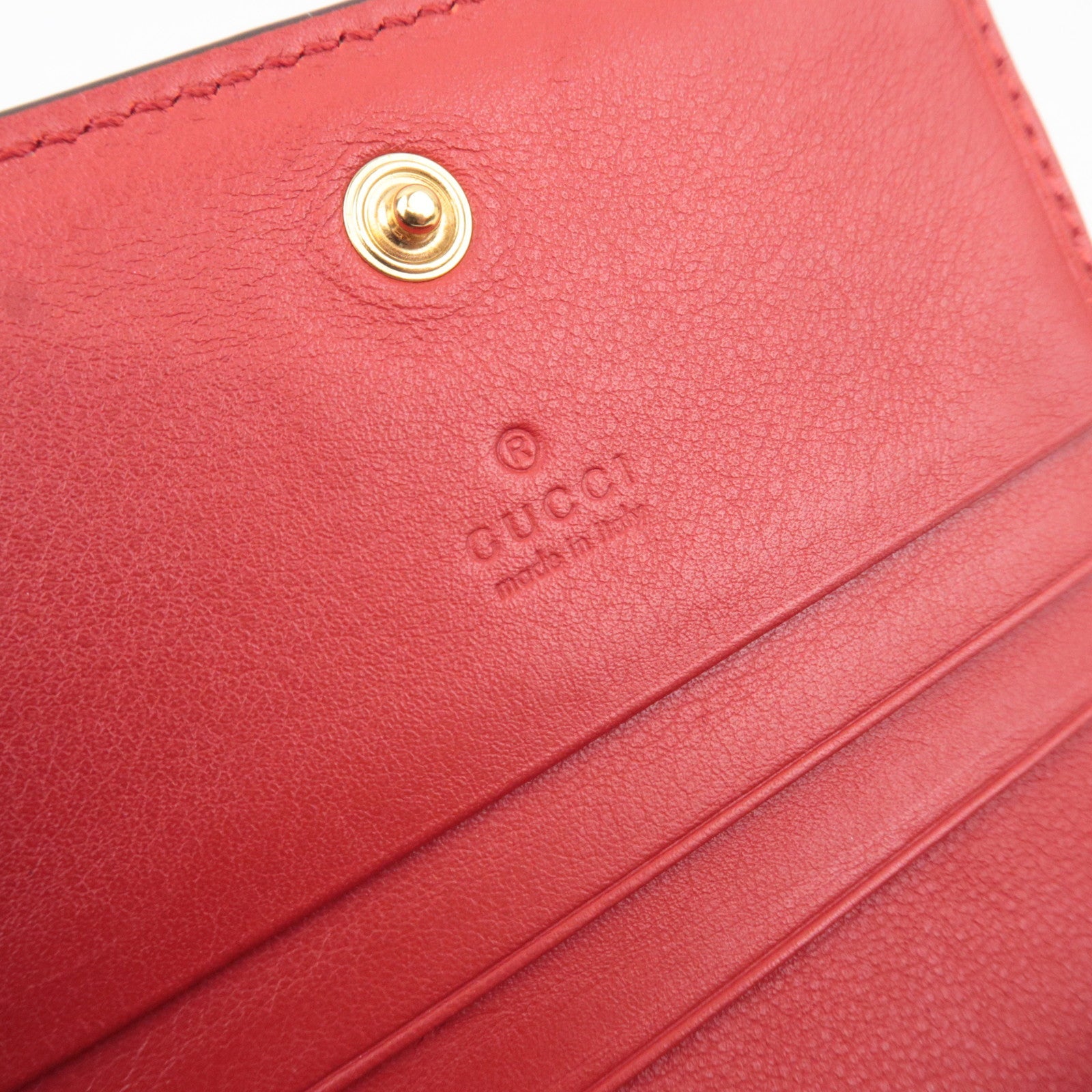 GUCCI GG Apple Bifold Wallet GG Supreme Beige Red 624641