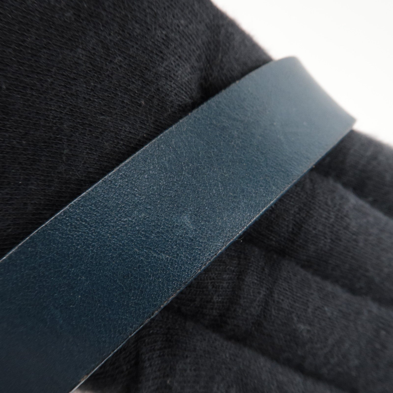 FENDI Zucchino Shoulder Bag Canvas Leather Navy 26426