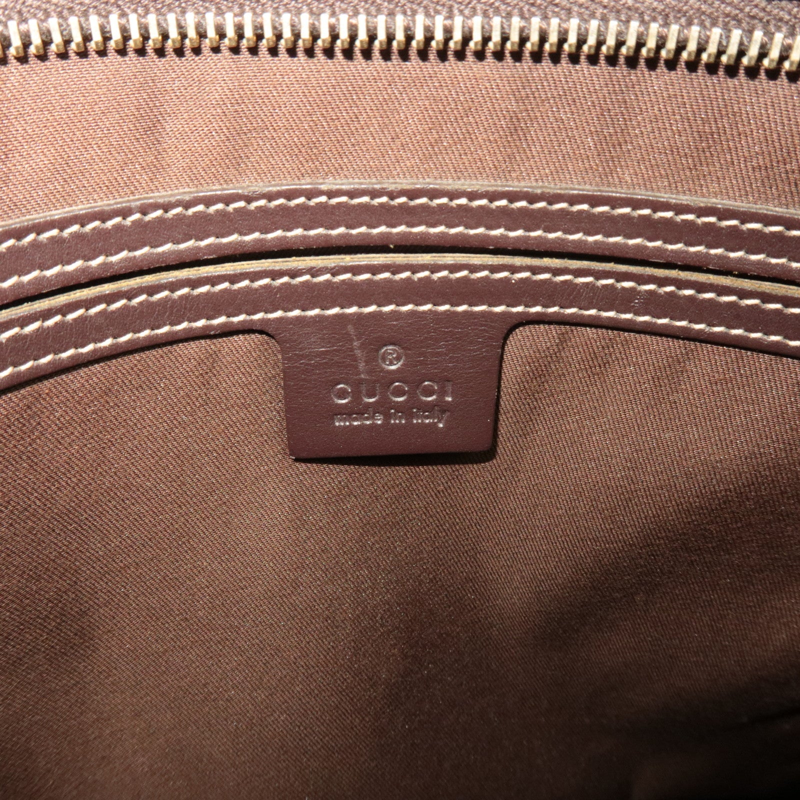 GUCCI Shoulder Bag GG Supreme Leather Beige Brown 201446