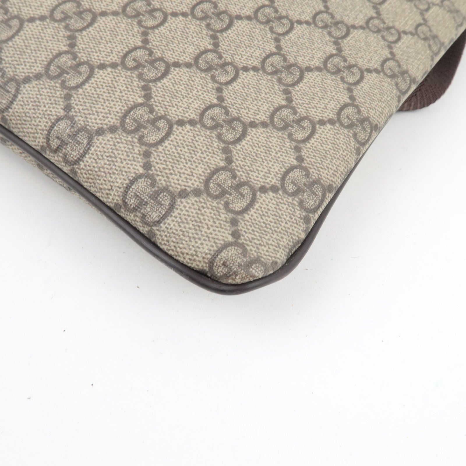 GUCCI Shoulder Bag GG Supreme Leather Beige Brown 201446