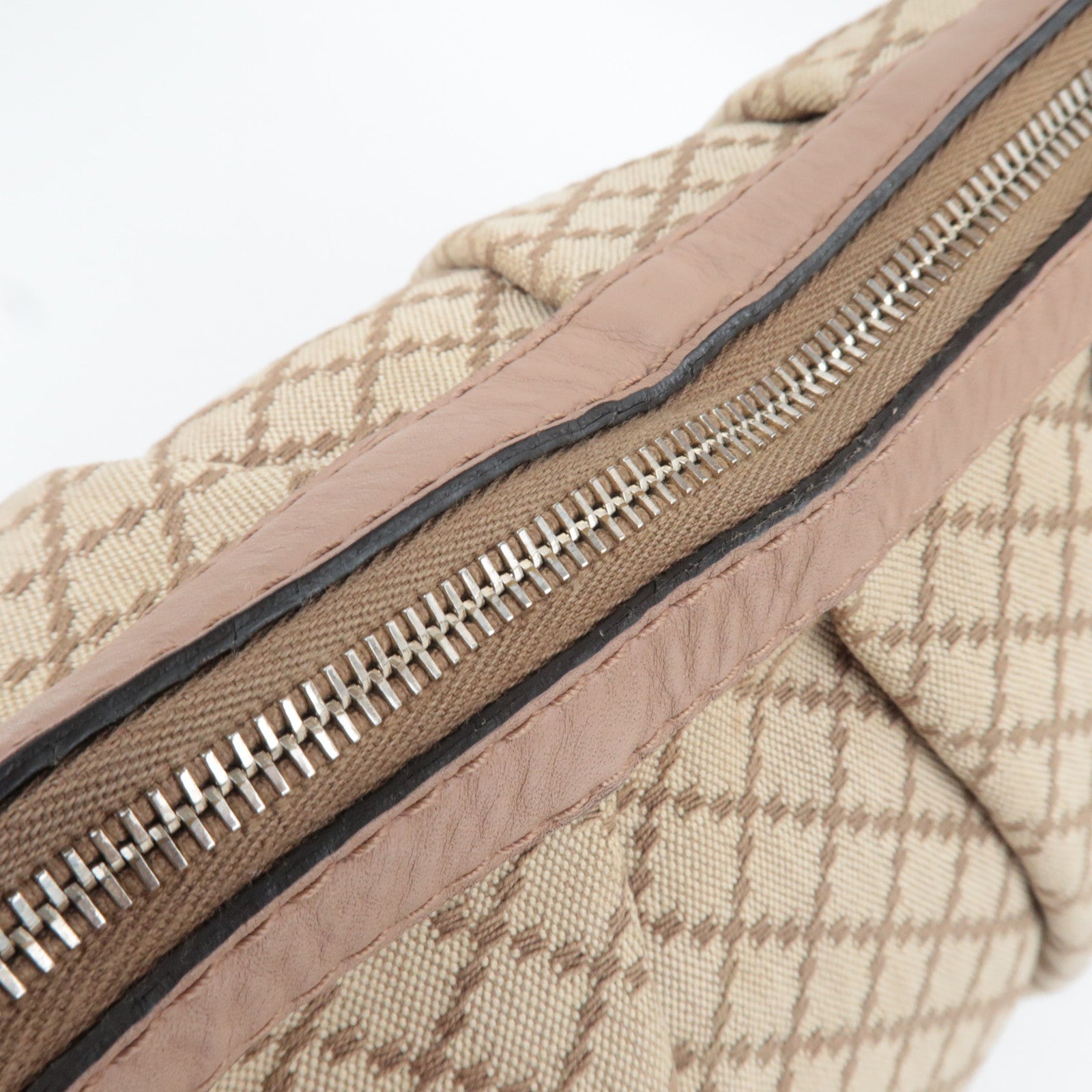 GUCCI Sukey Diamante Shoulder Bag Canvas Leather Beige 232955