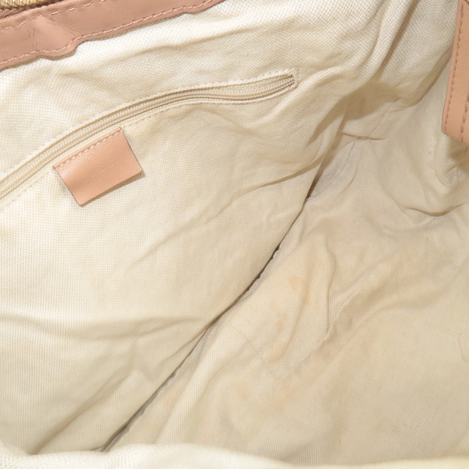 GUCCI Sukey Diamante Shoulder Bag Canvas Leather Beige 232955