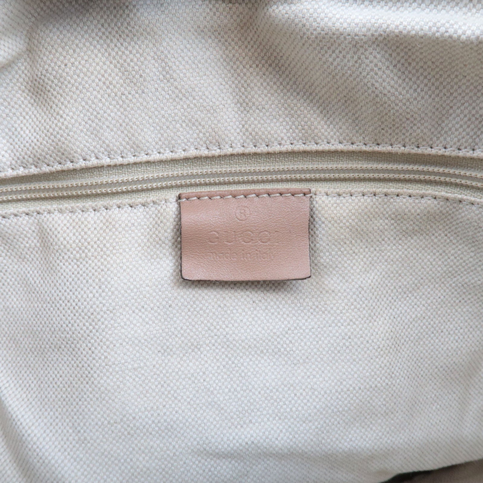 GUCCI Sukey Diamante Shoulder Bag Canvas Leather Beige 232955