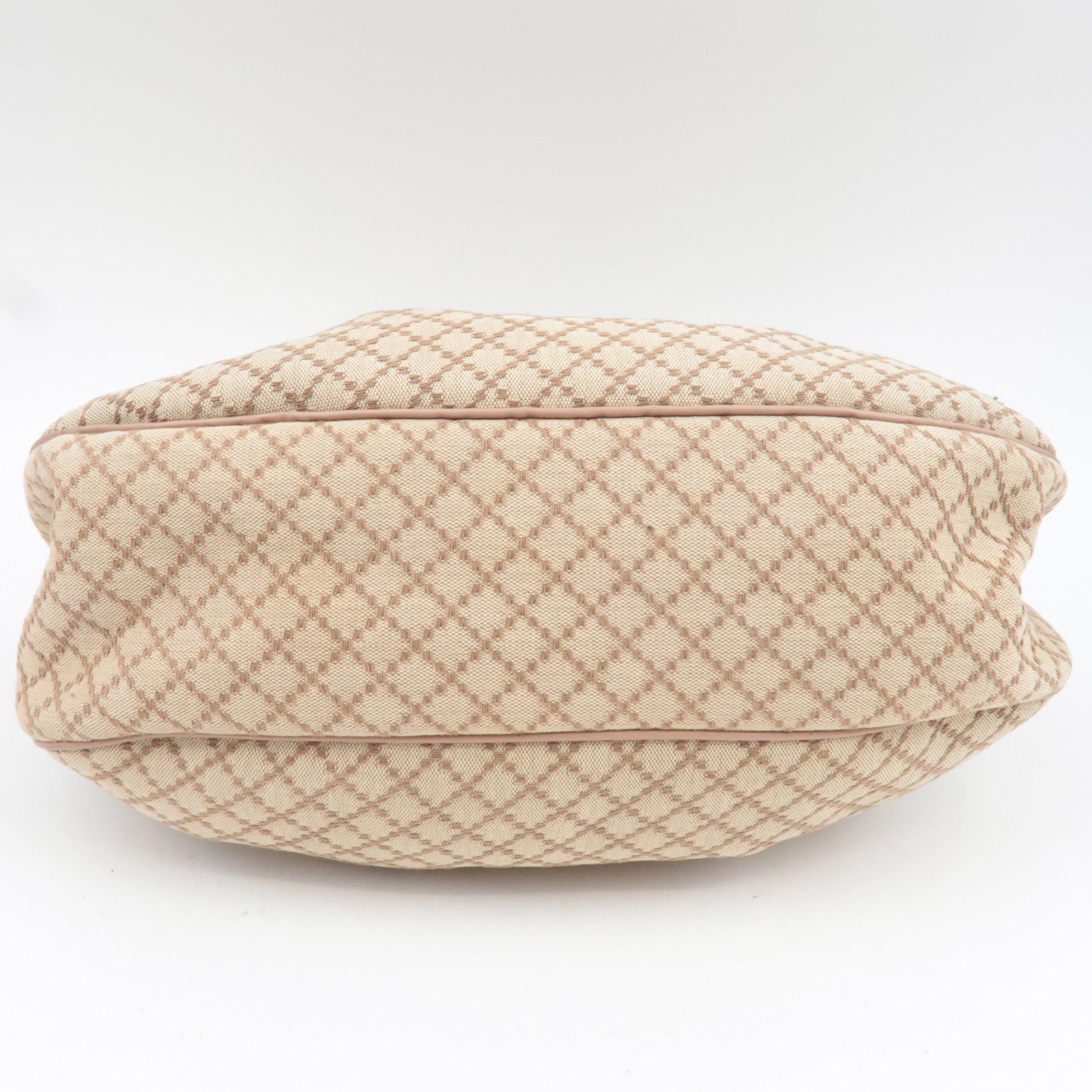 GUCCI Sukey Diamante Shoulder Bag Canvas Leather Beige 232955