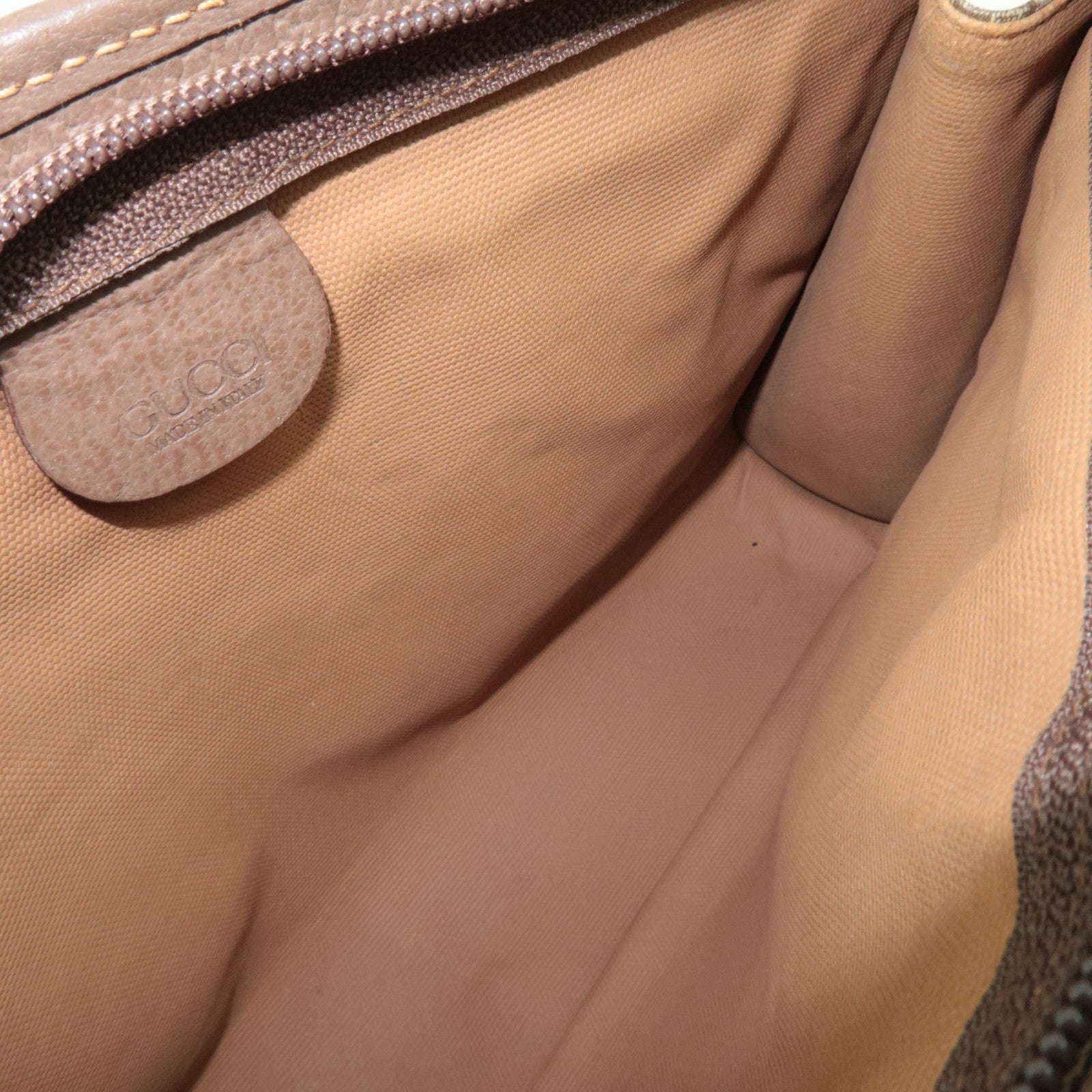 GUCCI Clutch Bag GG Plus Leather Beige Brown 014.122.6063 *Dust bag