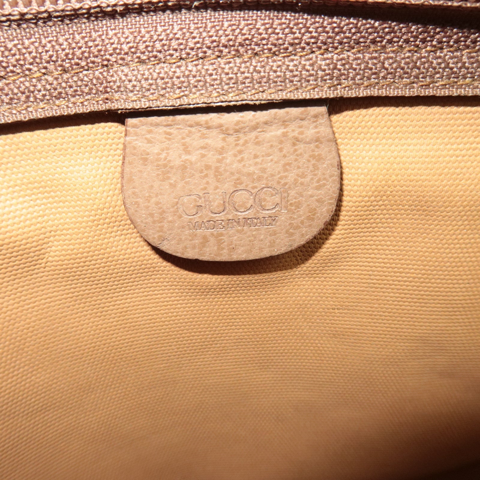 GUCCI Clutch Bag GG Plus Leather Beige Brown 014.122.6063 *Dust bag