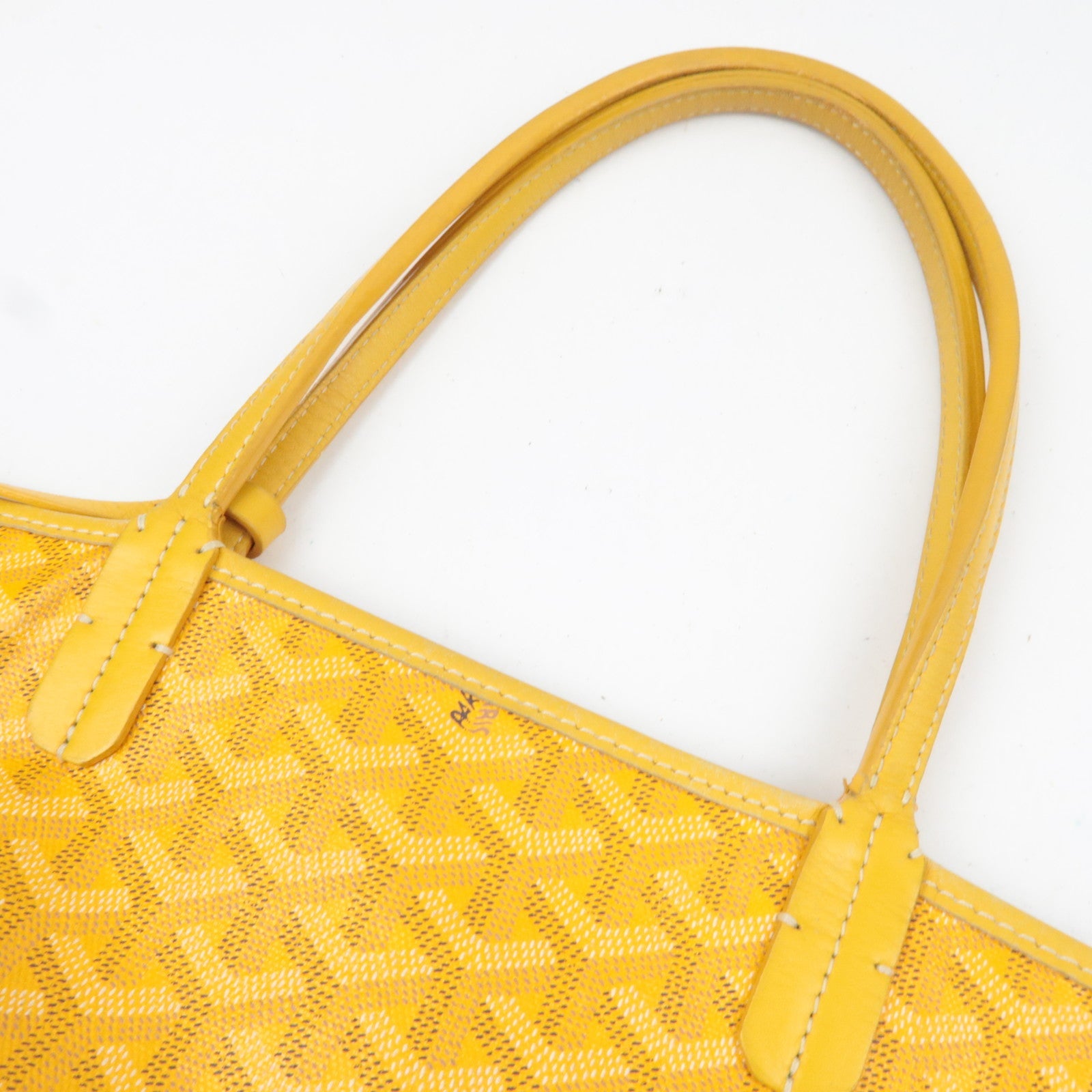 GOYARD Saint Louis PM PVC Leather Tote Bag Yellow *Pouch