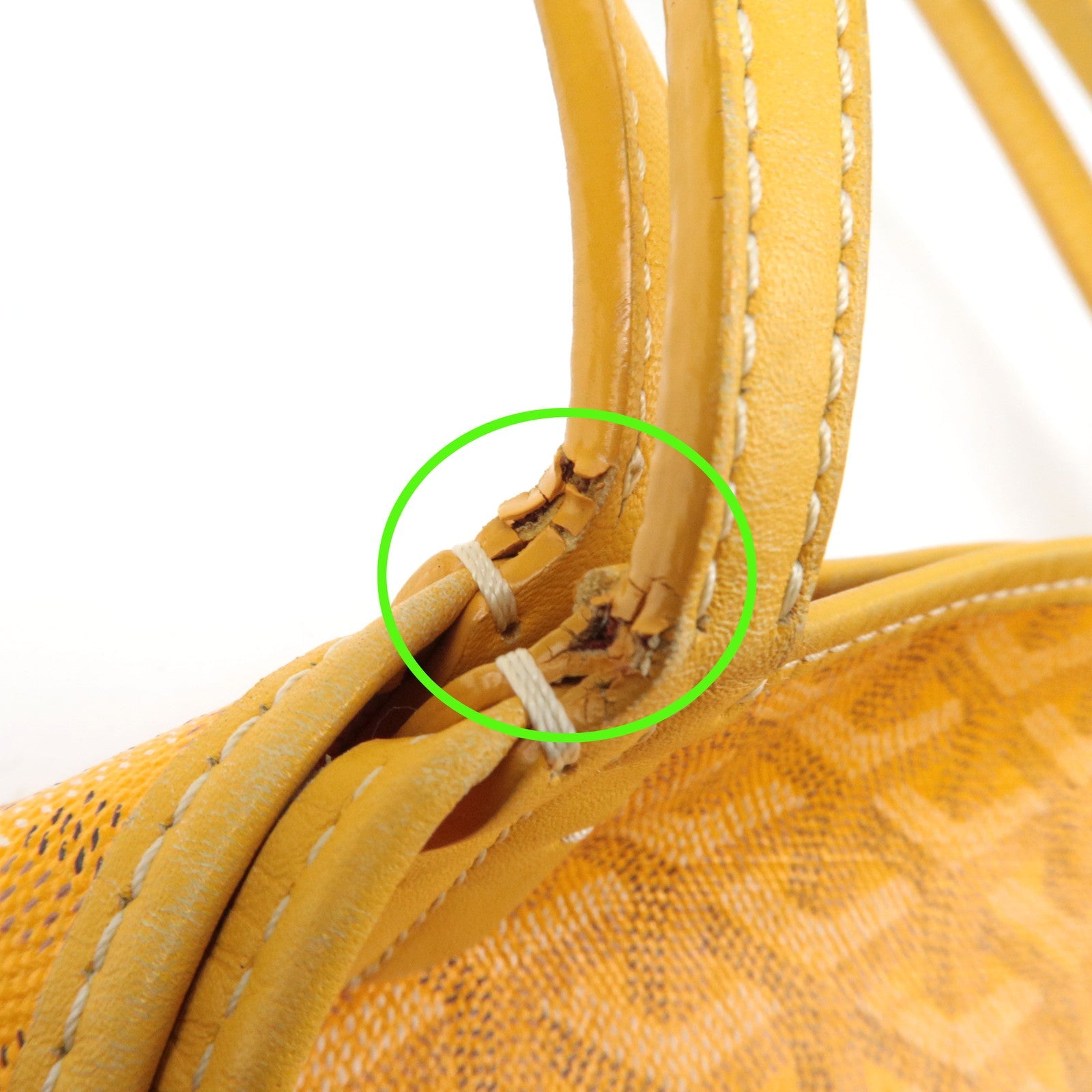 GOYARD Saint Louis PM PVC Leather Tote Bag Yellow *Pouch