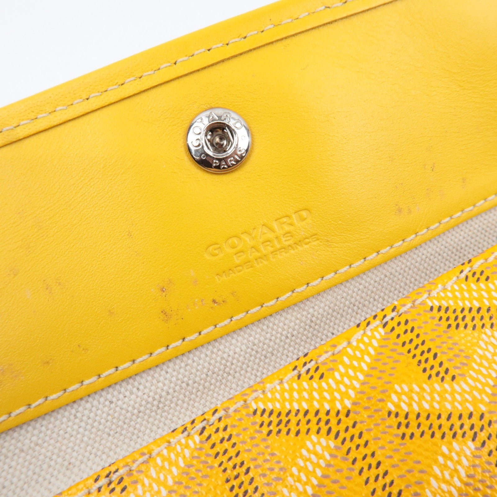 GOYARD Saint Louis PM PVC Leather Tote Bag Yellow *Pouch