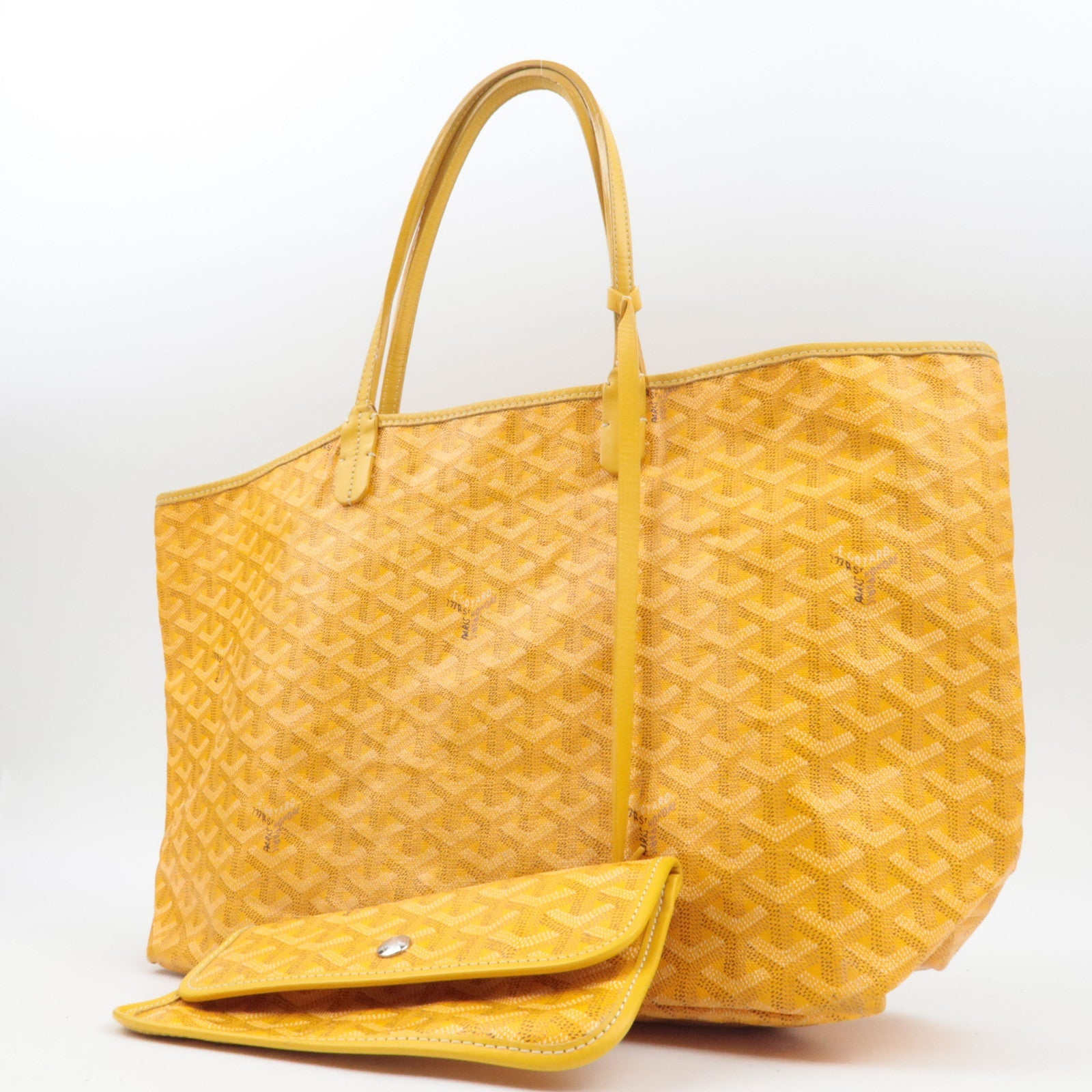 GOYARD Saint Louis PM PVC Leather Tote Bag Yellow *Pouch
