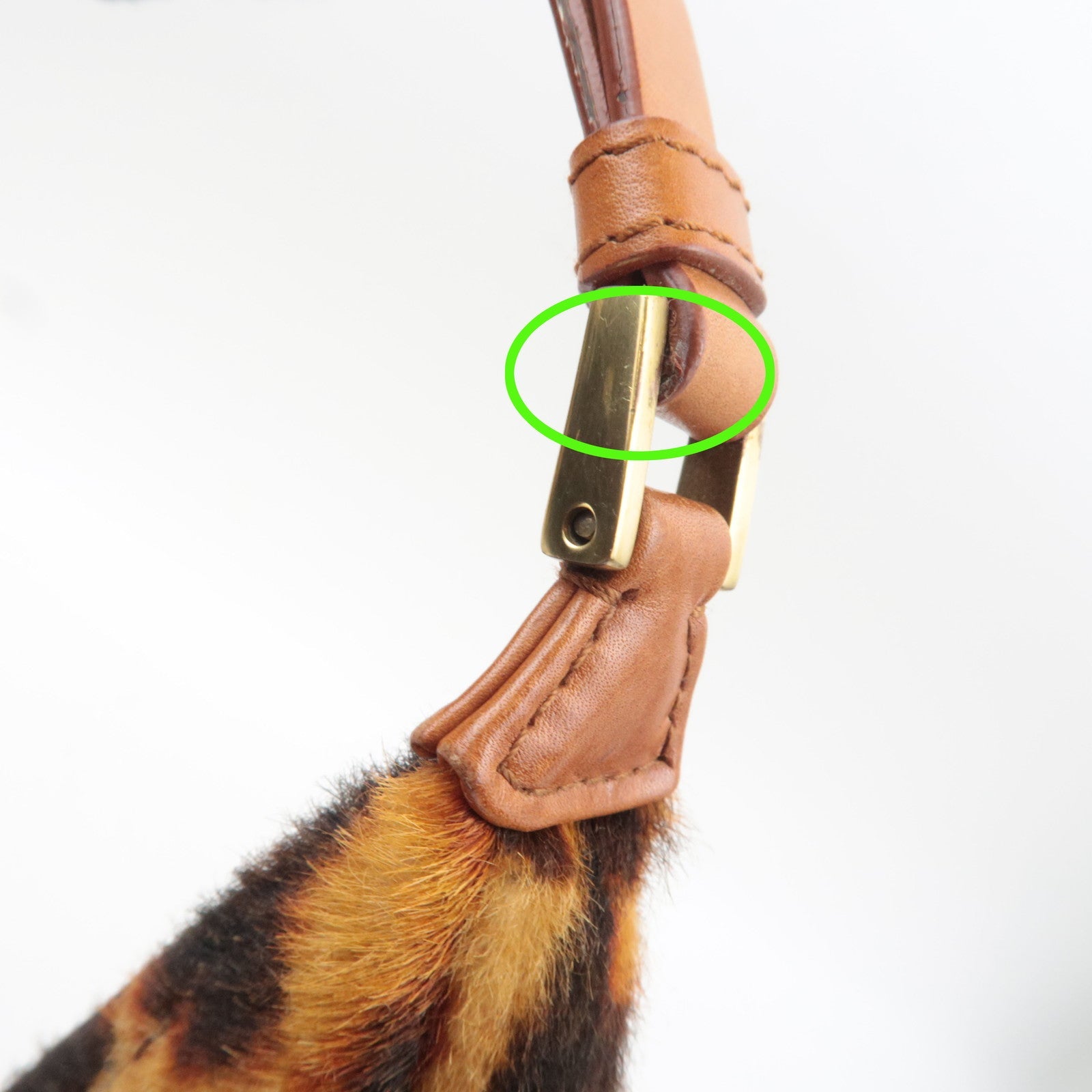 Christian Dior Pony Hoir Leopard Street Chic Shoulder Bag Leather Brown