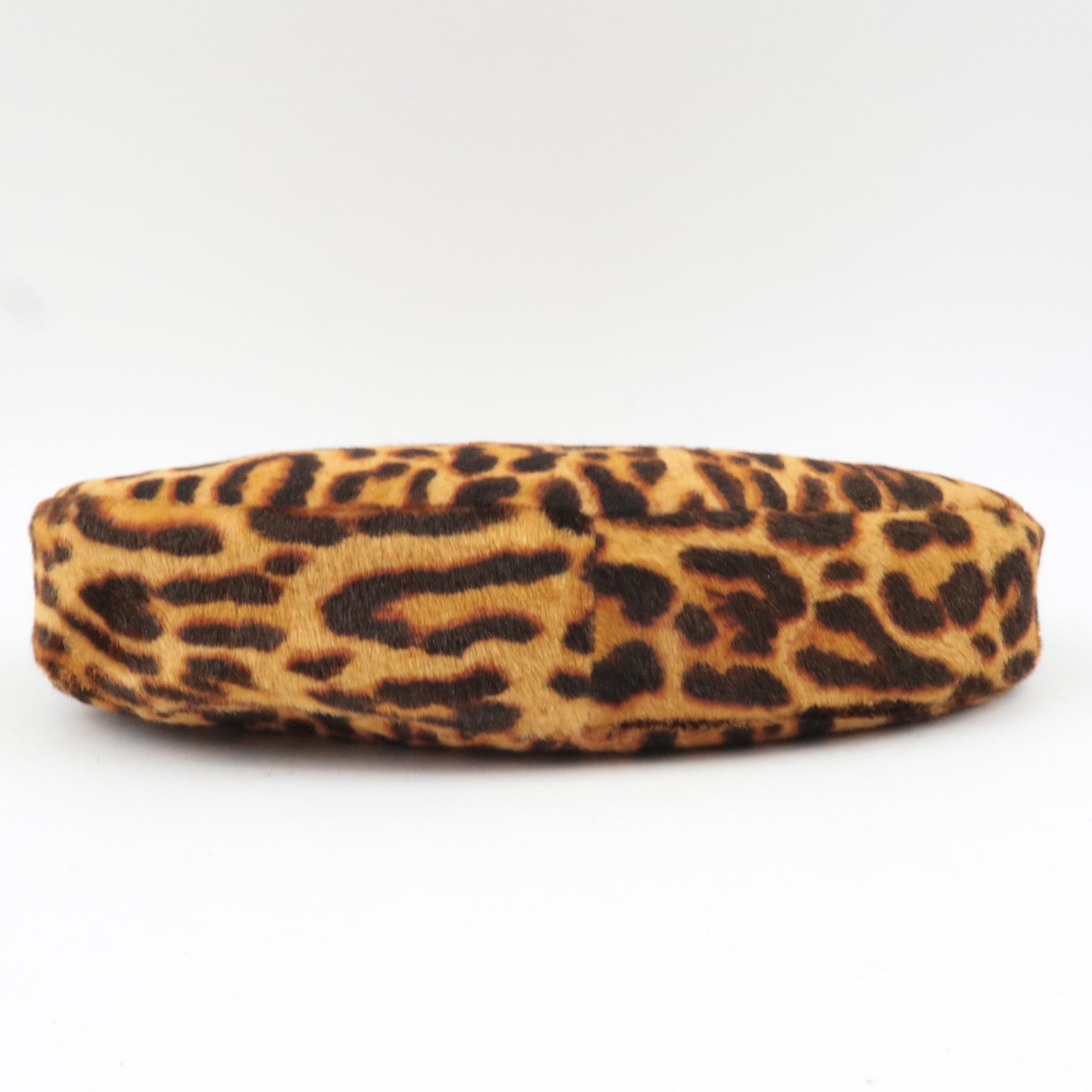 Christian Dior Pony Hoir Leopard Street Chic Shoulder Bag Leather Brown