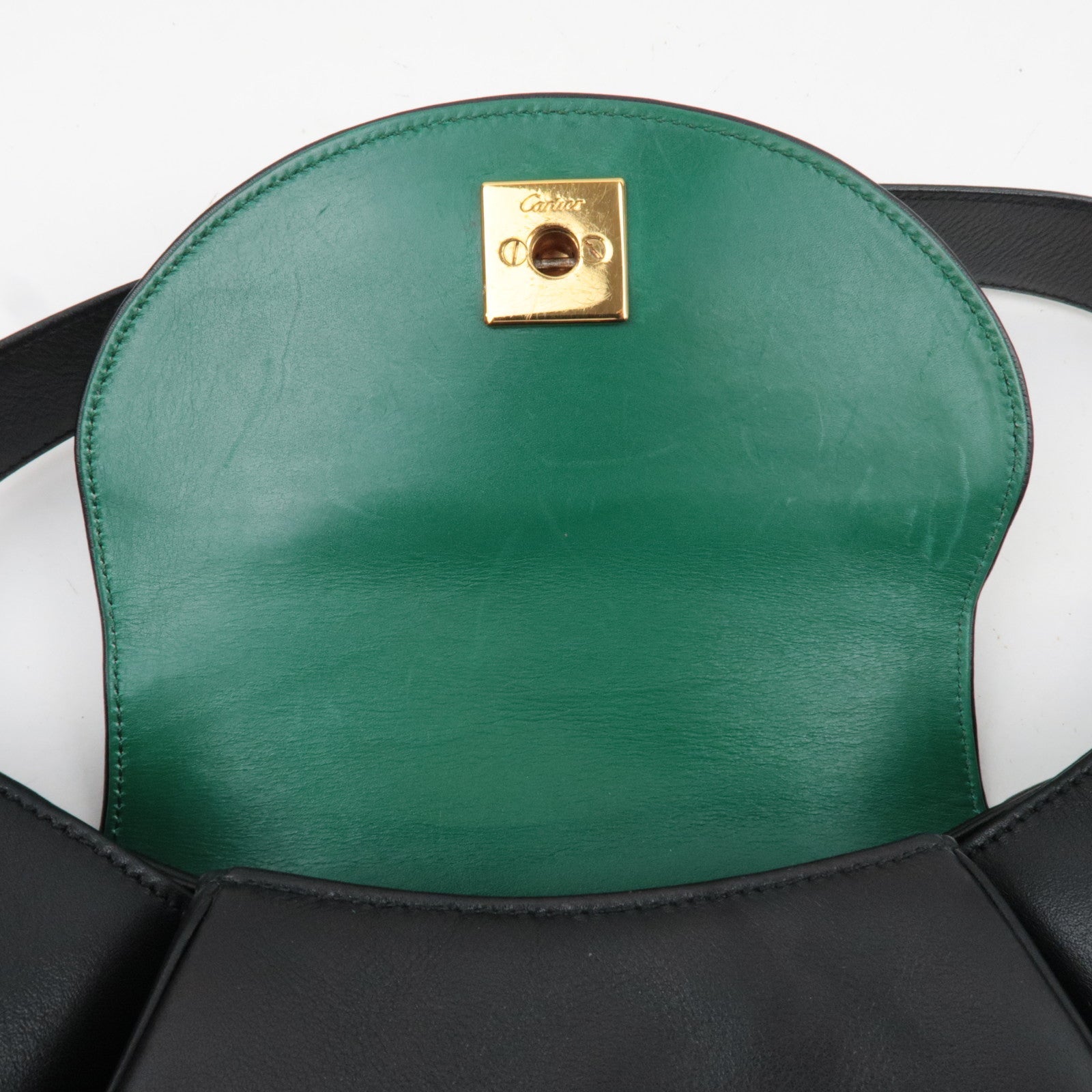 Cartier Panthere Leather Shoulder Bag Black *Box, Pouch, G card