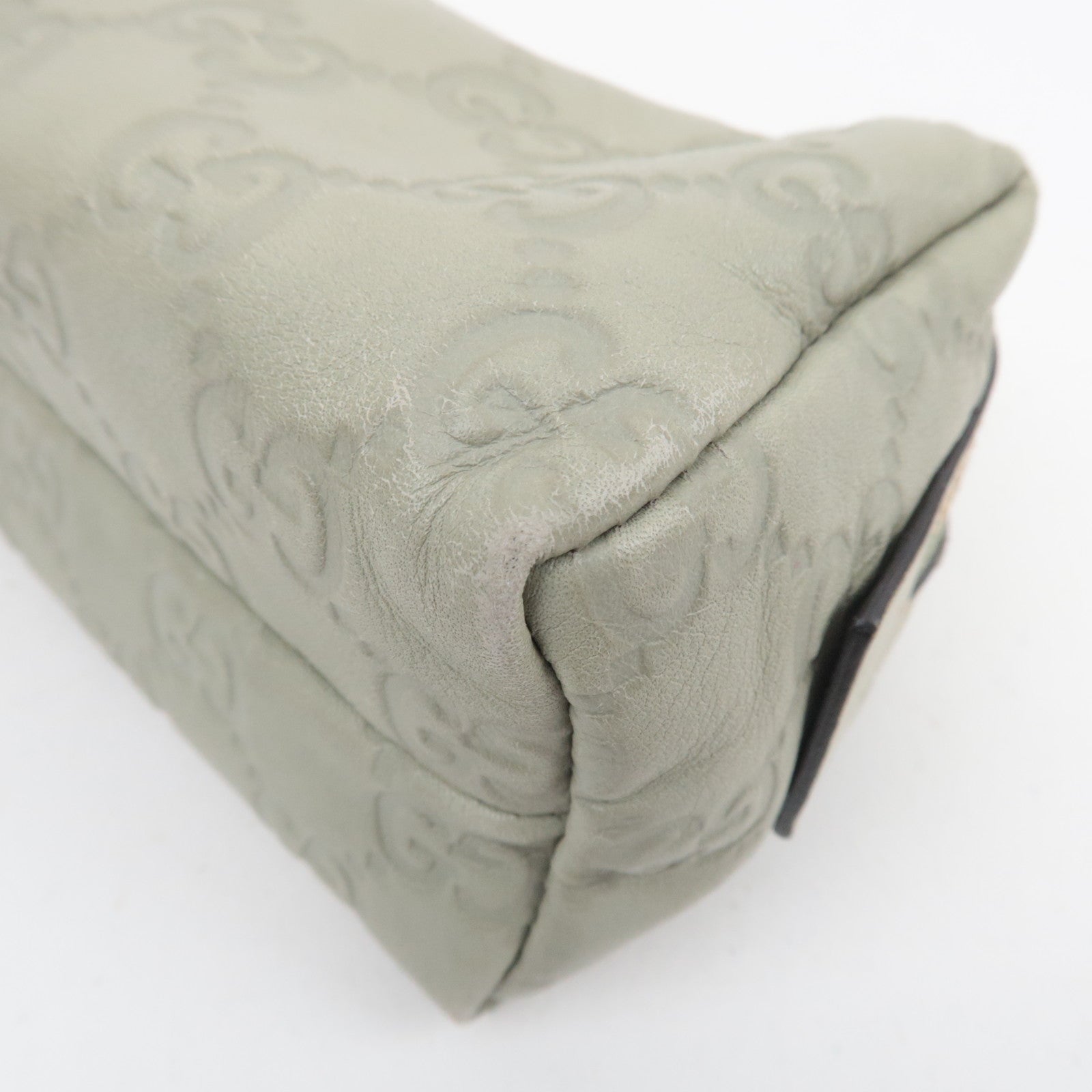 GUCCI Guccissima Leather Cosmetic Pouch Light Green 153228