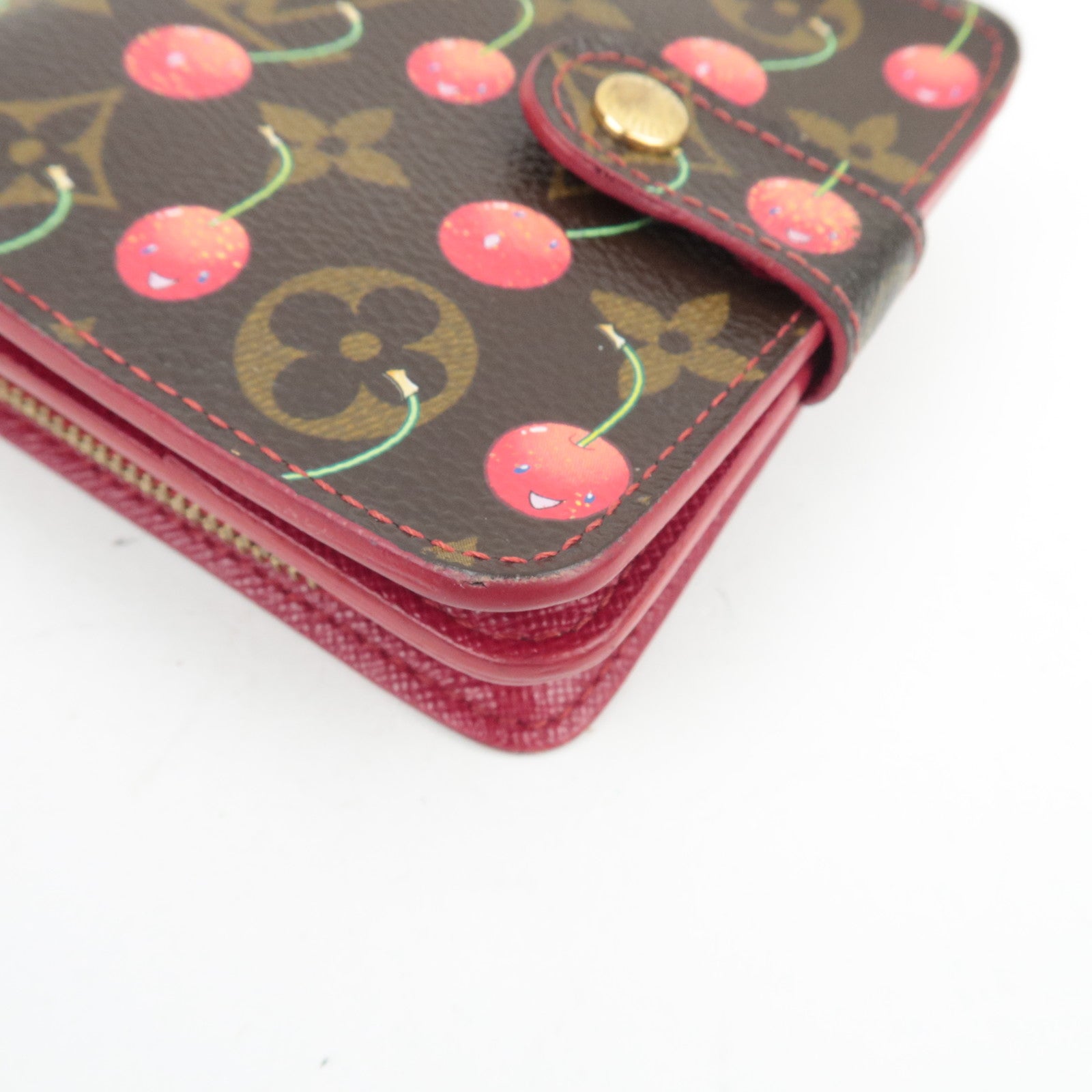 Louis Vuitton Monogram Cherry Compact Zip Wallet M95005 CA0035