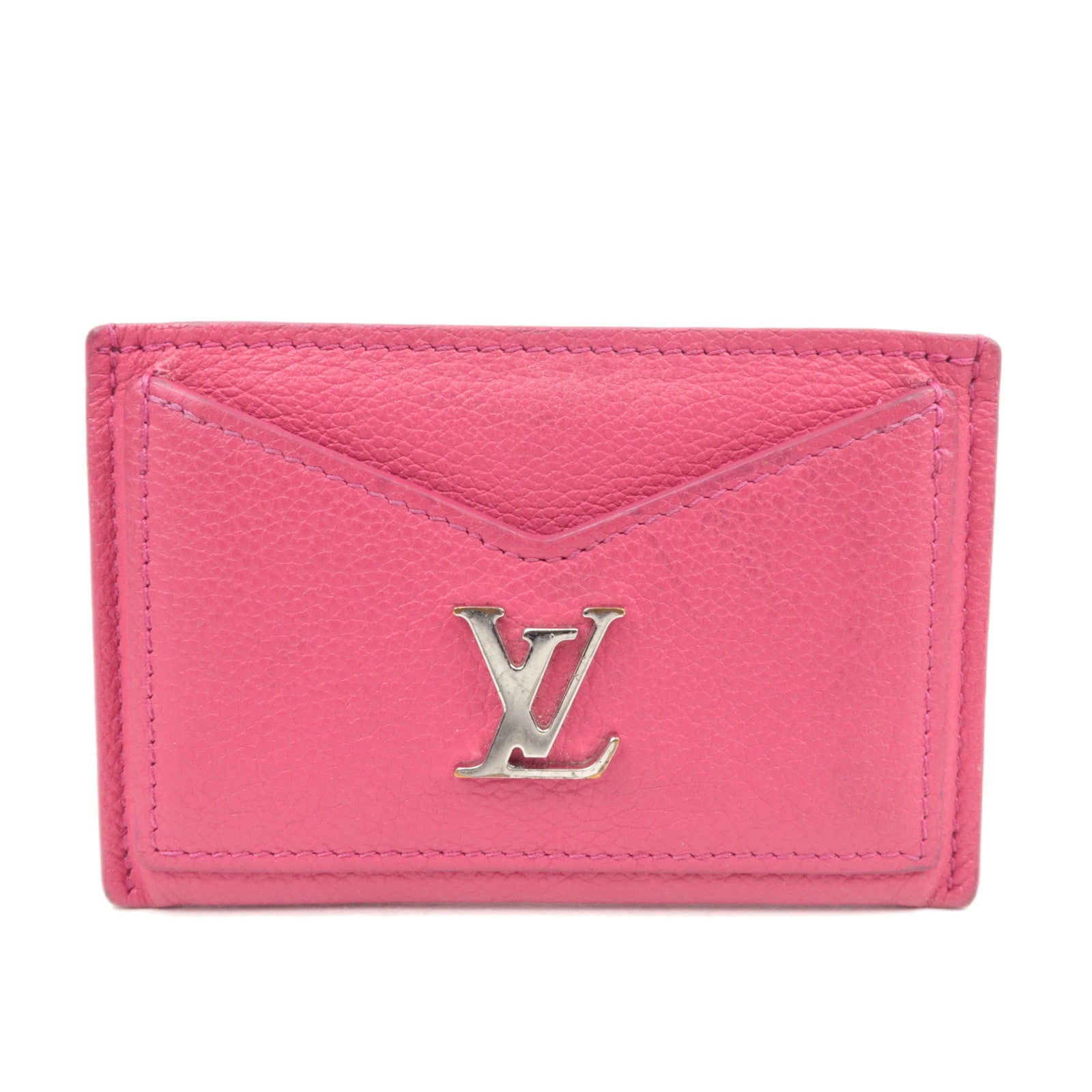 Louis Vuitton Porte Carte Lockme Card Case Leather Hot Pink M68555 SP417984406