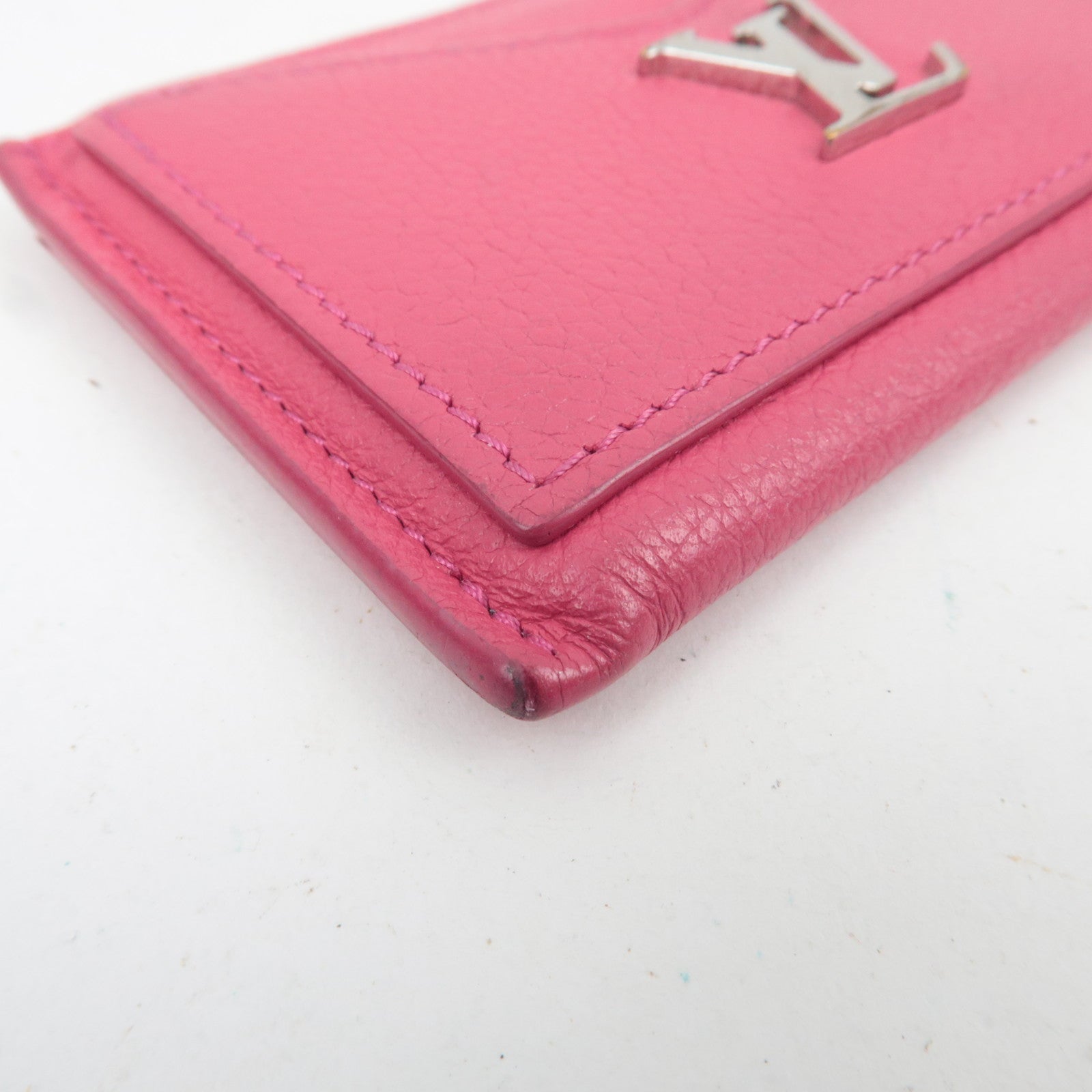 Louis Vuitton Porte Carte Lockme Card Case Leather Hot Pink M68555 SP4179