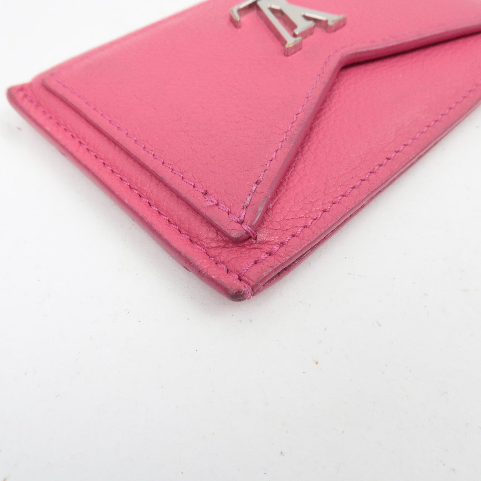 Louis Vuitton Porte Carte Lockme Card Case Leather Hot Pink M68555 SP4179