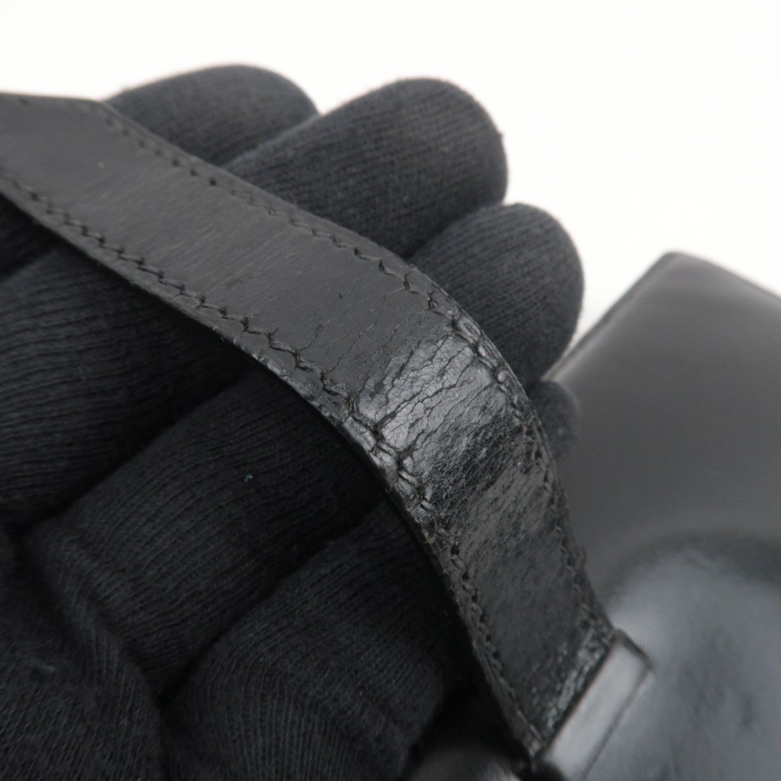 HERMES Bearn Long Wallet E Stamp (2001) Box Calf Black Gold HDW