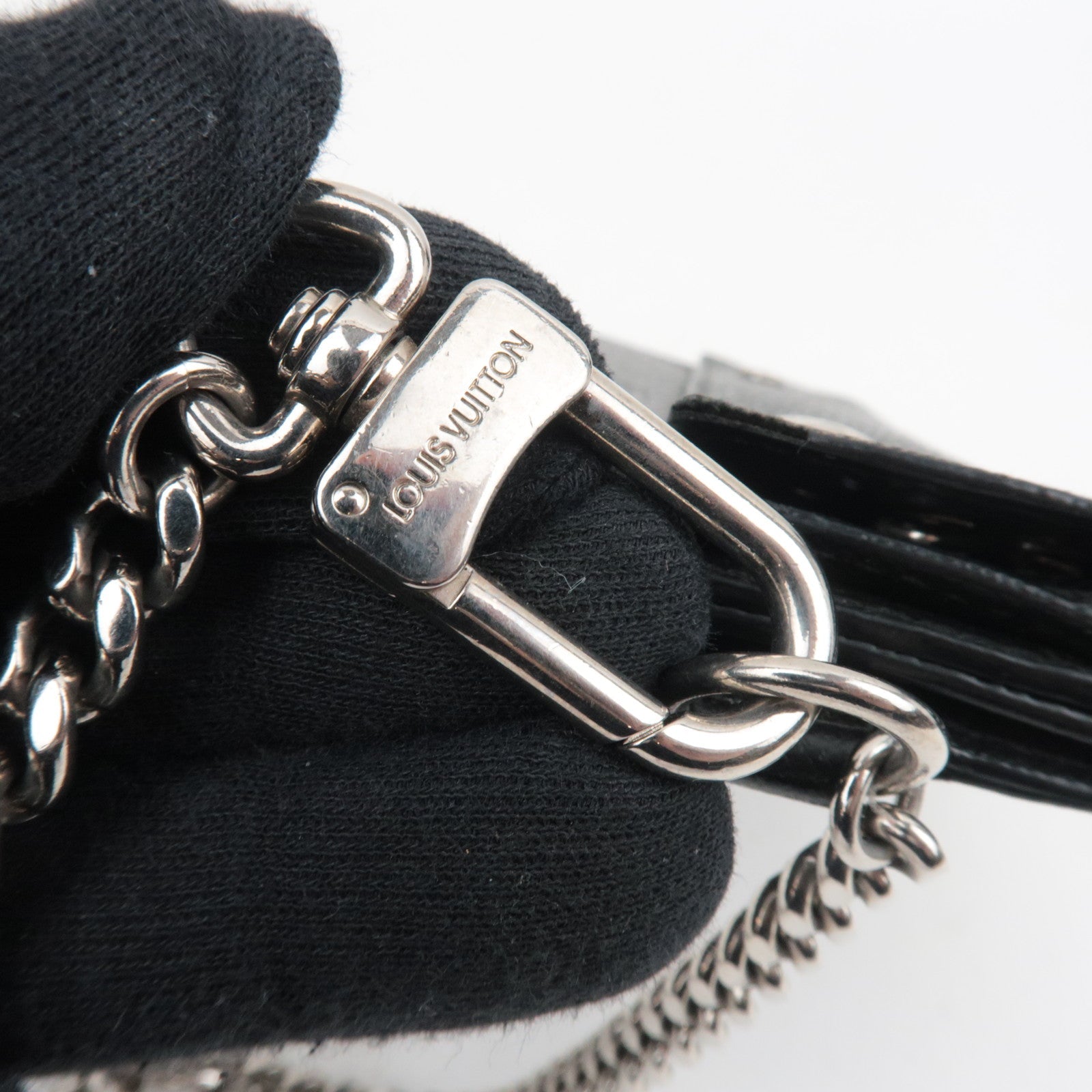 Louis Vuitton Damier Graphite Portefeuille Accordion Long Wallet N60023 TN4150 *Chain