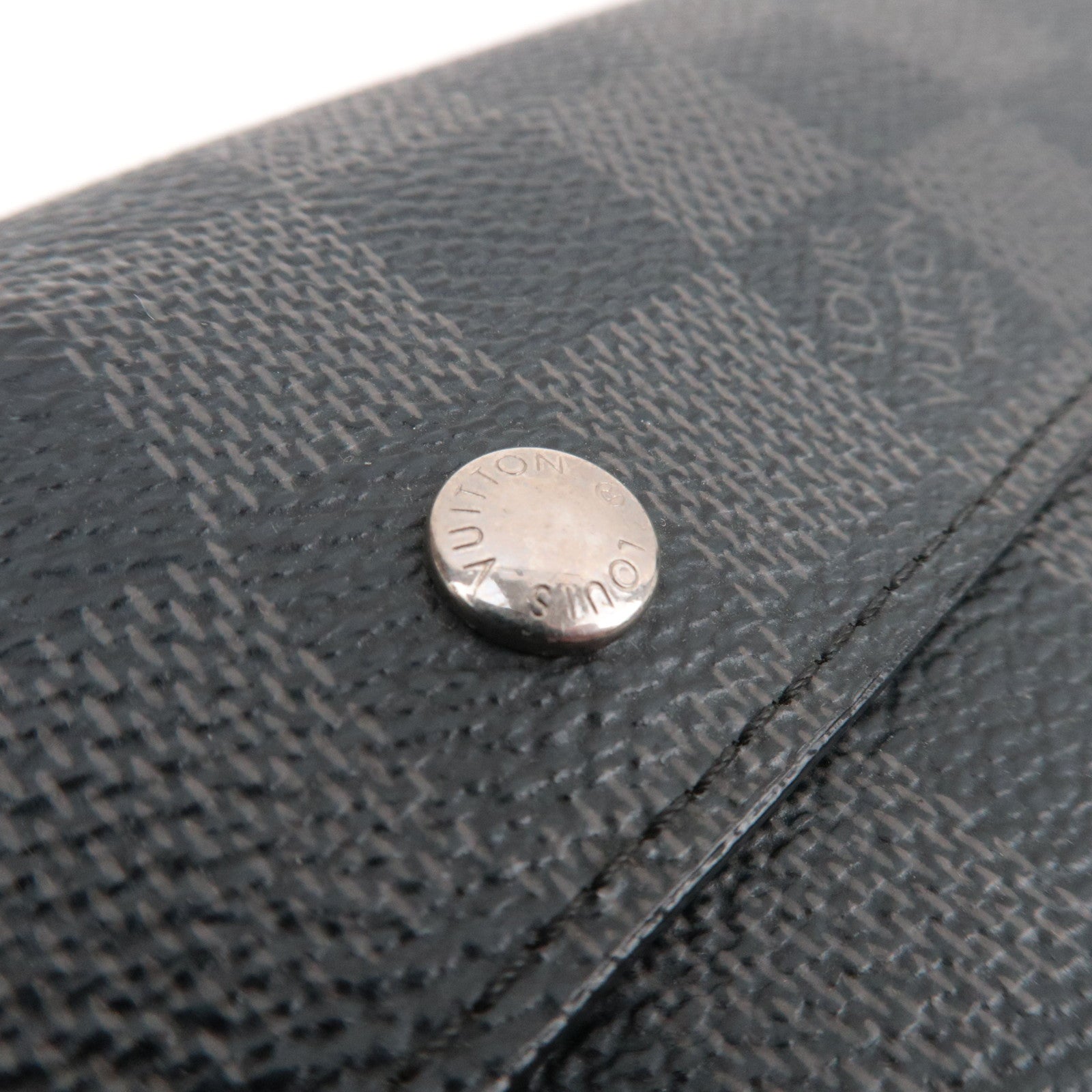 Louis Vuitton Damier Graphite Portefeuille Accordion Long Wallet N60023 TN4150 *Chain