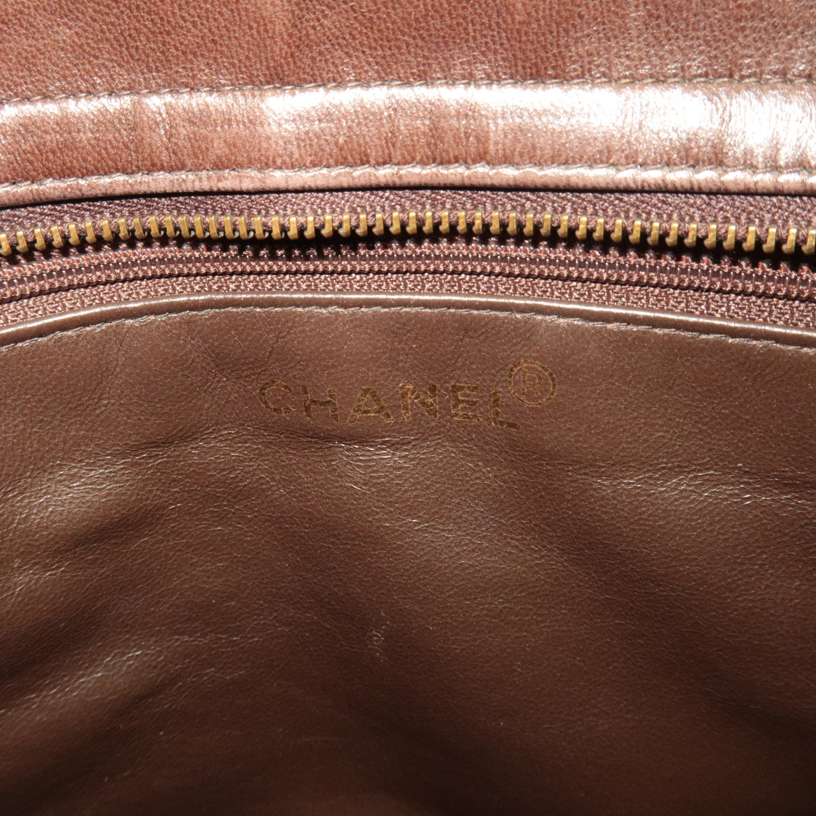 CHANEL Matelasse Tortoiseshell Plastic Chain Lambskin Tote Bag Brown 5056226