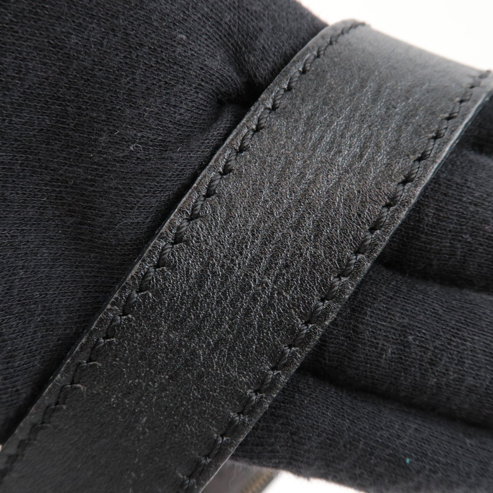 FENDI Zucchino Canvas Leather Shoulder Bag Black 8BR466 *Dust bag