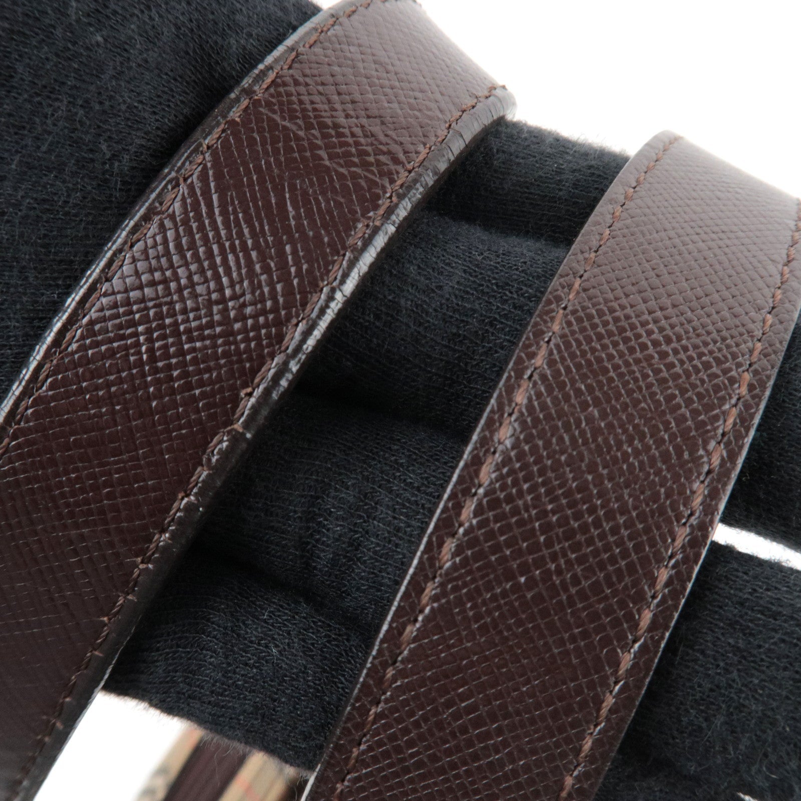 BURBERRY Nova Plaid Canvas Leather Tote Bag Beige Brown