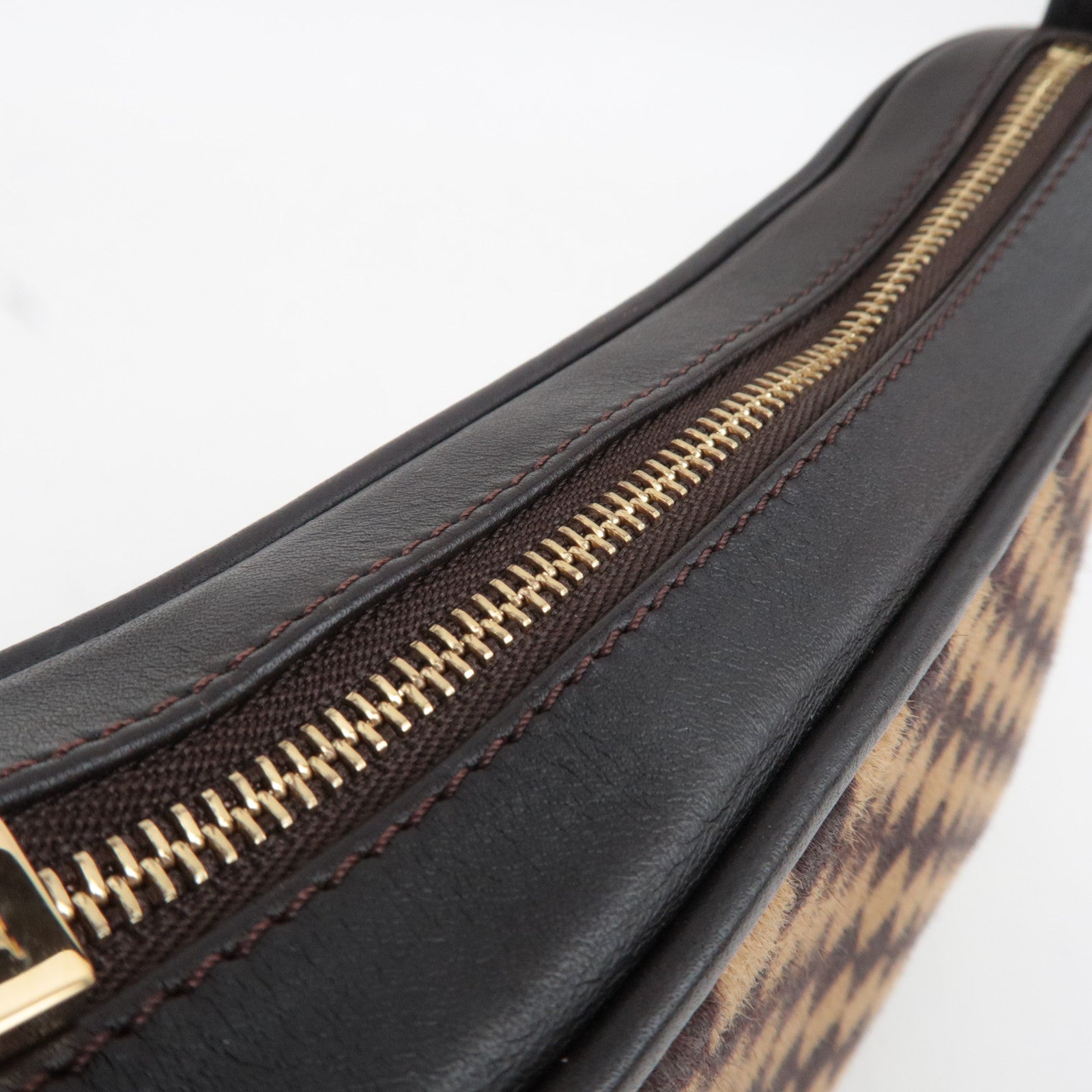 Louis Vuitton Damier Sauvage Tiger Taigle Calf Leather Handbag Beige Brown M92132 CE0051