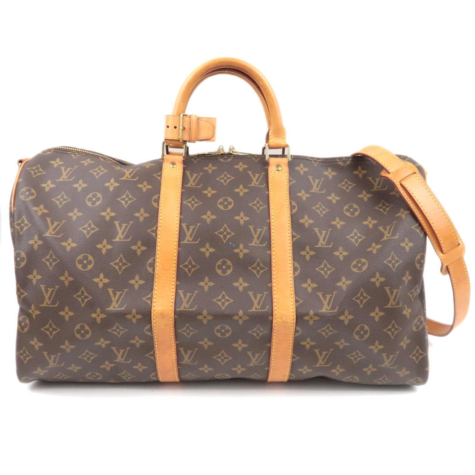 Louis Vuitton Monogram Keepall Bandouliere 50 Travel Bag M41416 VI0963 *Strap, Poignet84458