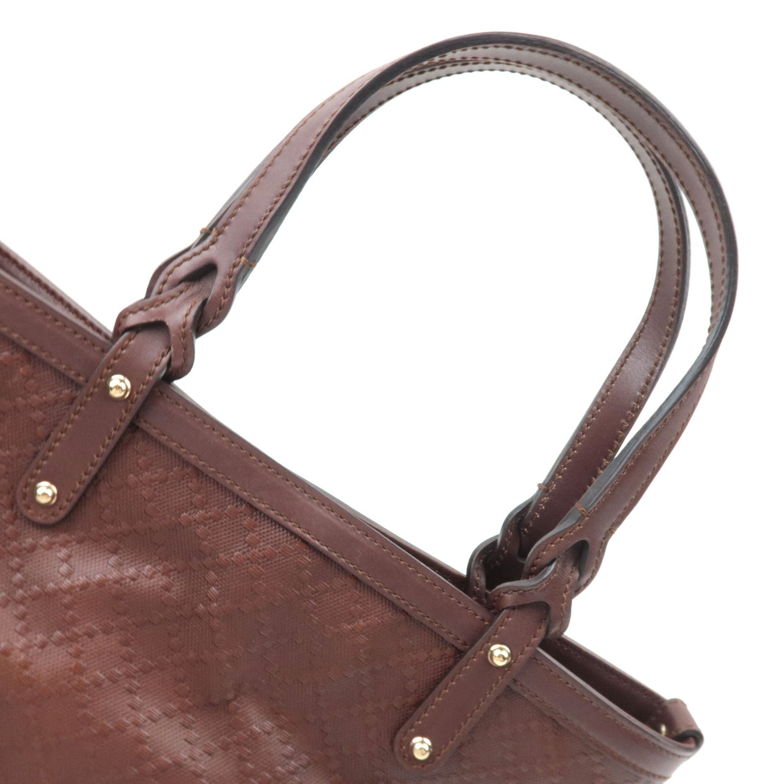 GUCCI Diamante Tote Bag Leather Brown 269878 *Pouch