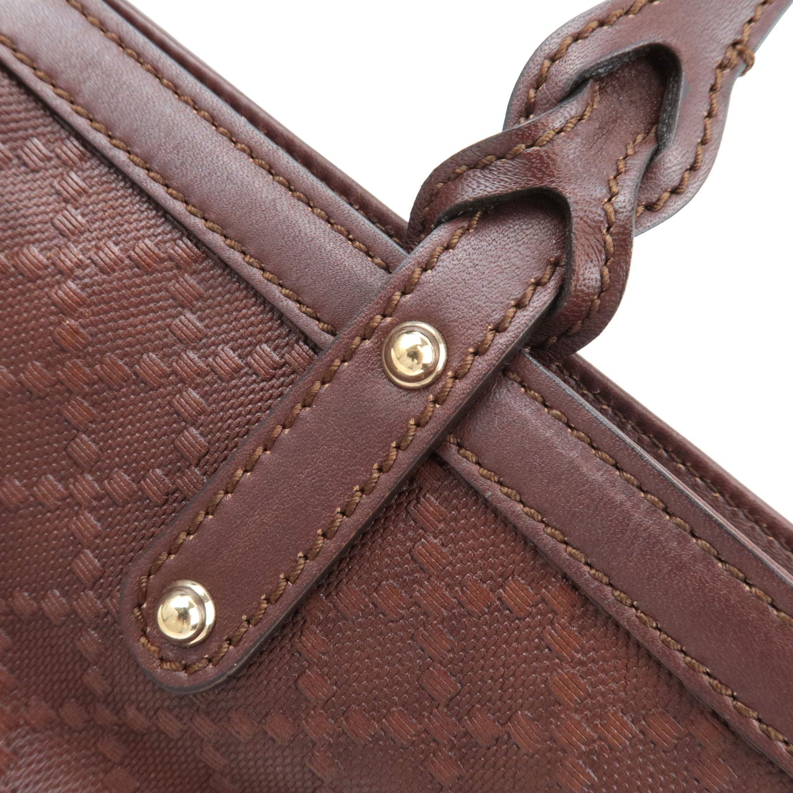 GUCCI Diamante Tote Bag Leather Brown 269878 *Pouch