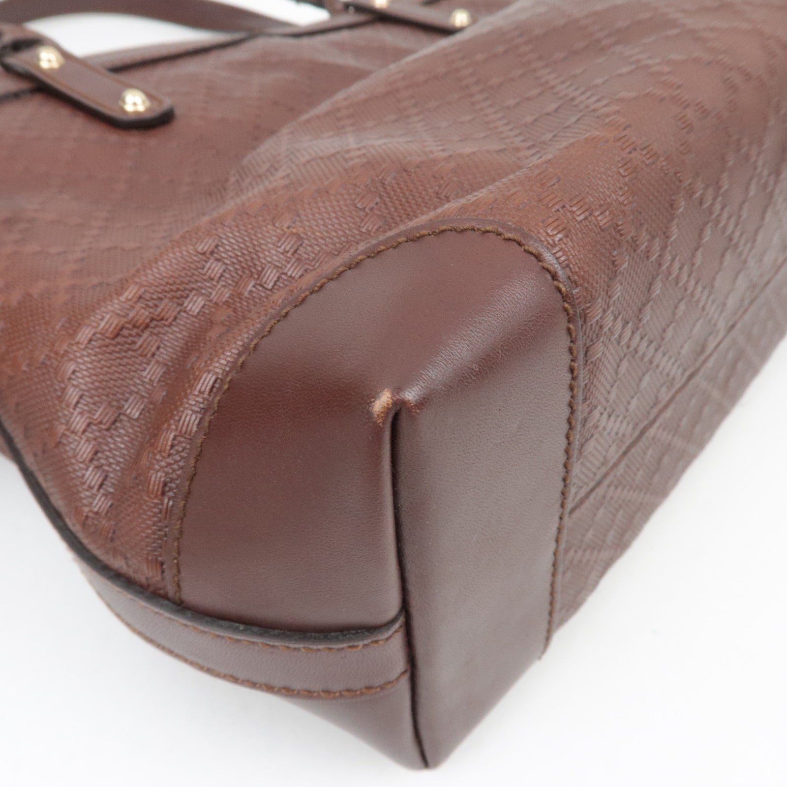 GUCCI Diamante Tote Bag Leather Brown 269878 *Pouch