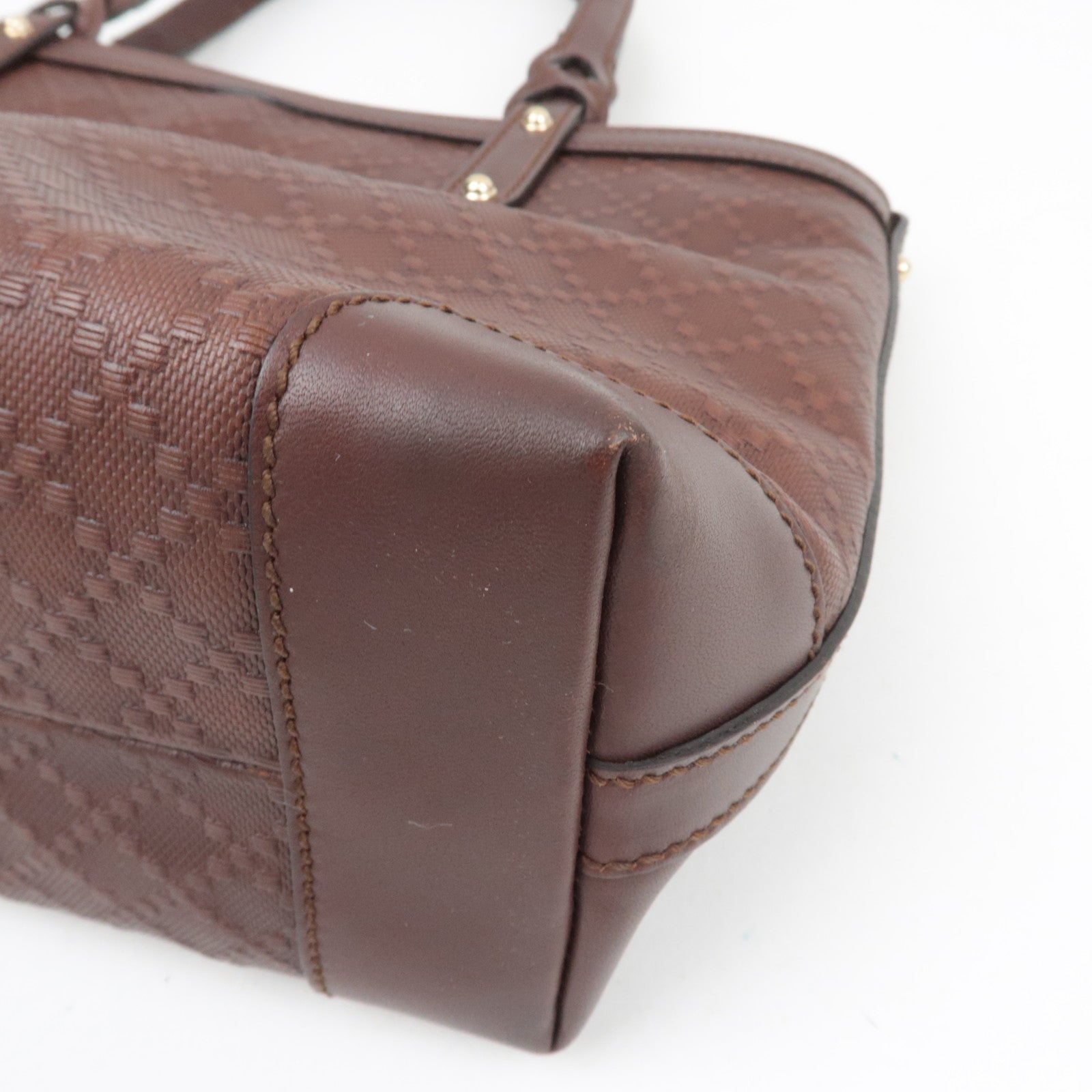 GUCCI Diamante Tote Bag Leather Brown 269878 *Pouch