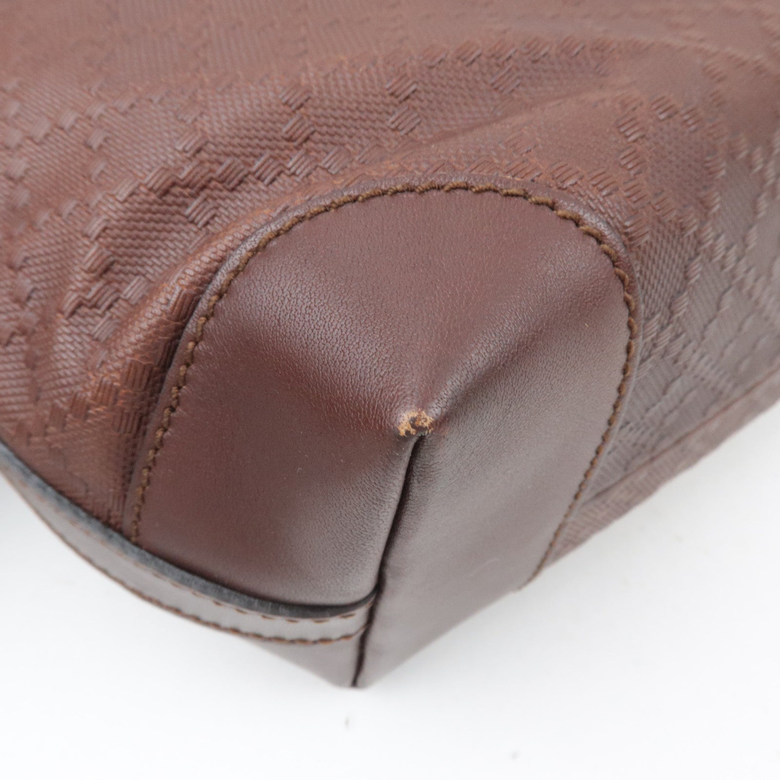 GUCCI Diamante Tote Bag Leather Brown 269878 *Pouch