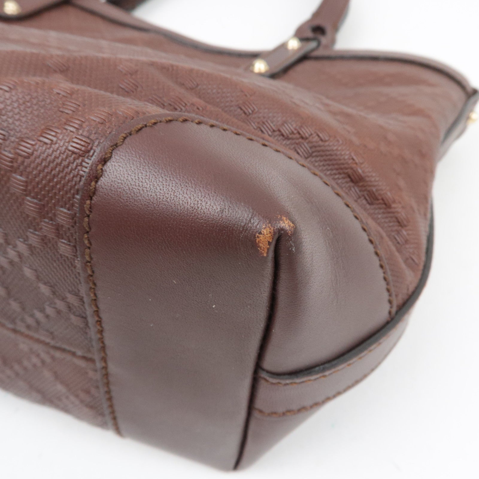 GUCCI Diamante Tote Bag Leather Brown 269878 *Pouch