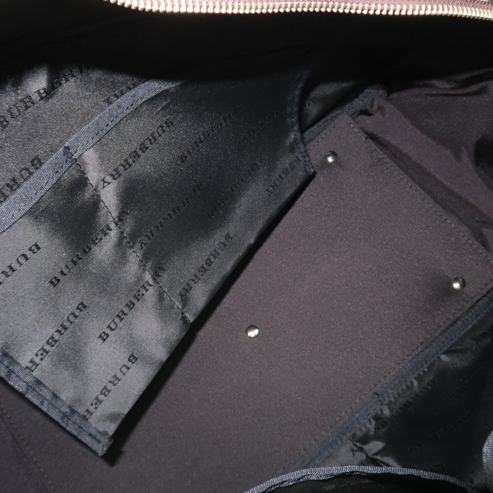 BURBERRY Nova Plaid 2-Way Canvas Leather Boston Bag Beige Brown *Strap