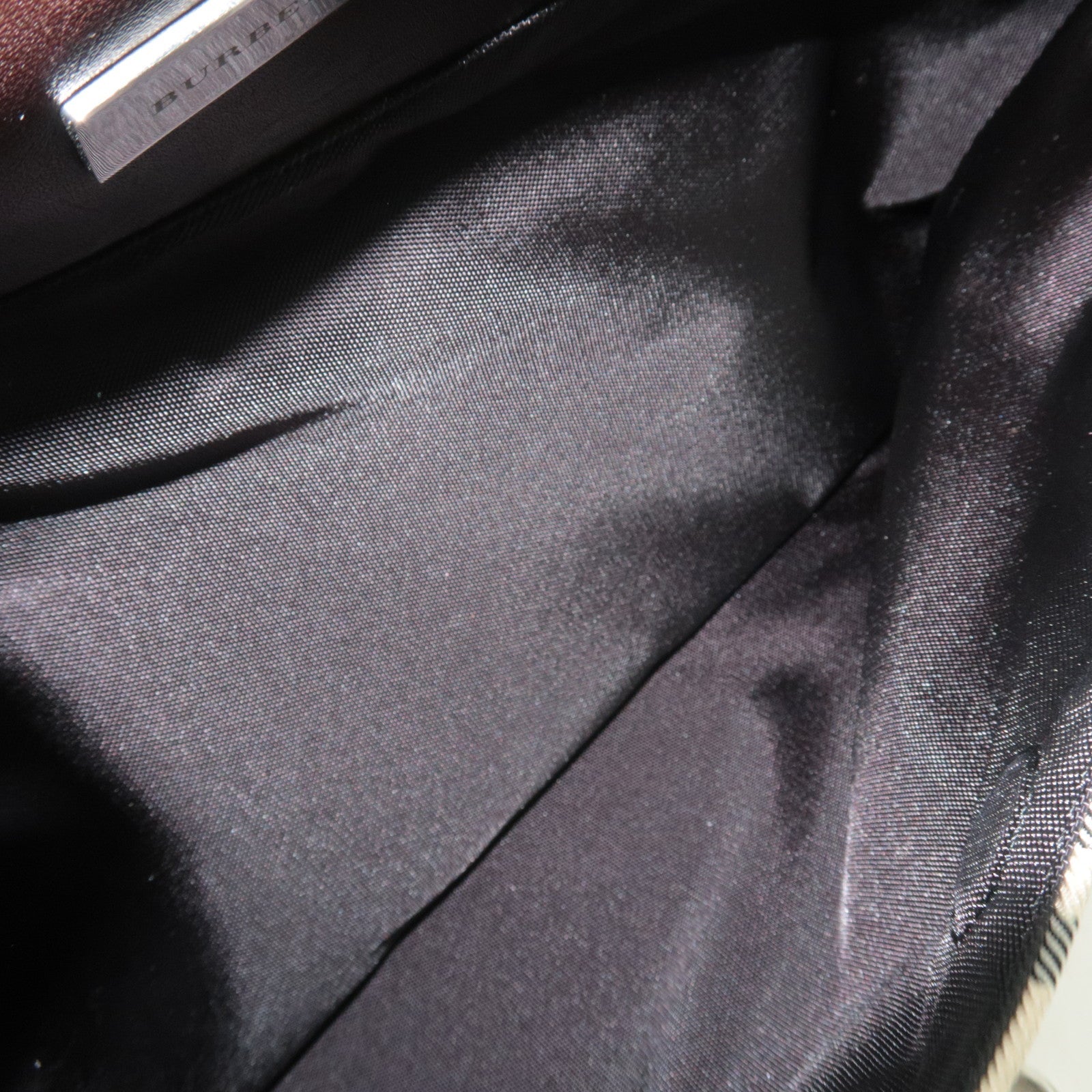 BURBERRY Nova Plaid 2-Way Canvas Leather Boston Bag Beige Brown *Strap