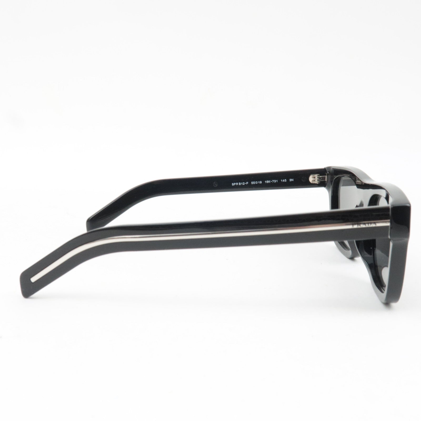 PRADA Sunglasses SPR B12-F 55□19 16K-731 145 3N Black *Box, Case