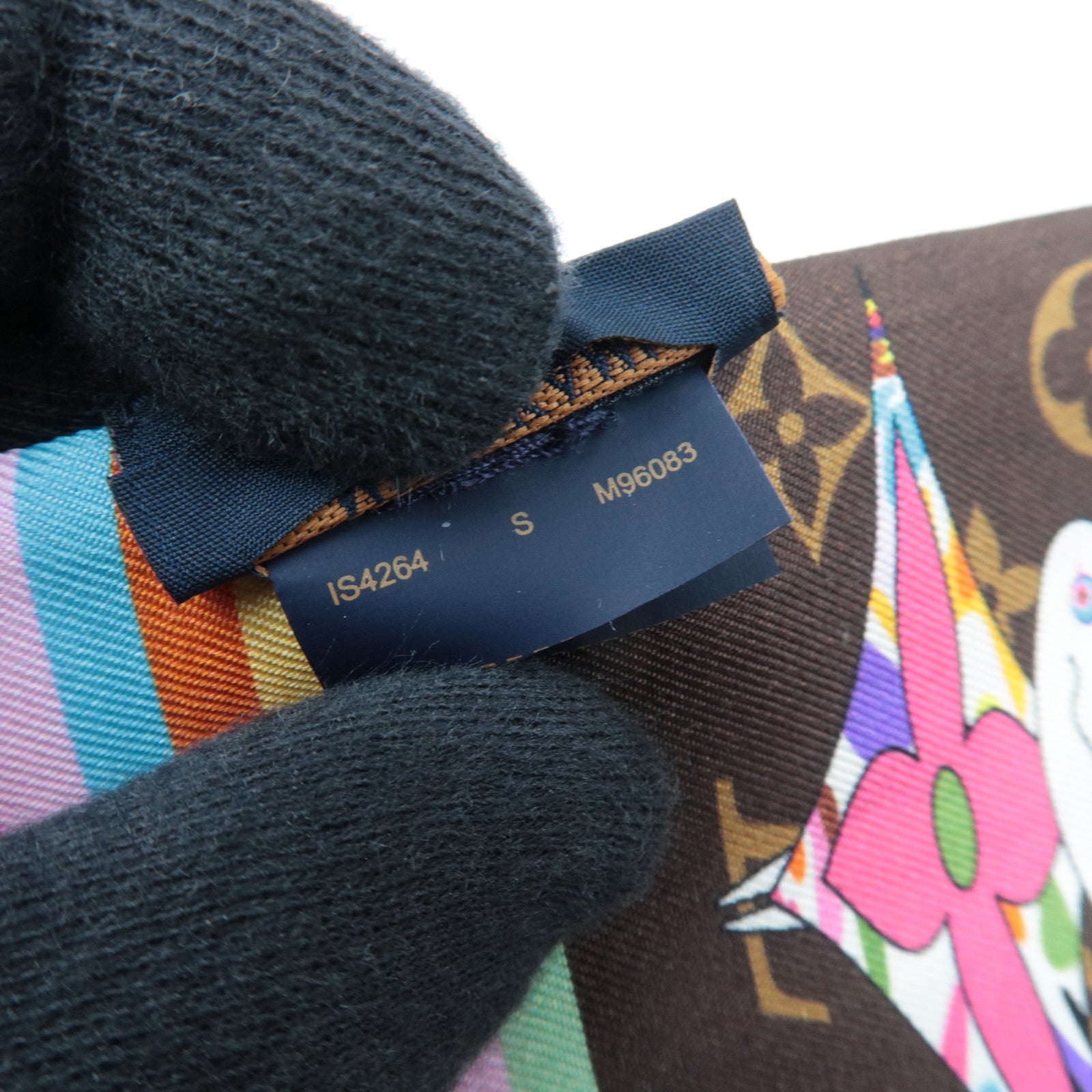 Louis Vuitton LV×TM Bandeau Superflat Scarf Monogram Panda 100% Silk Brown M96083 IS4264 *Box