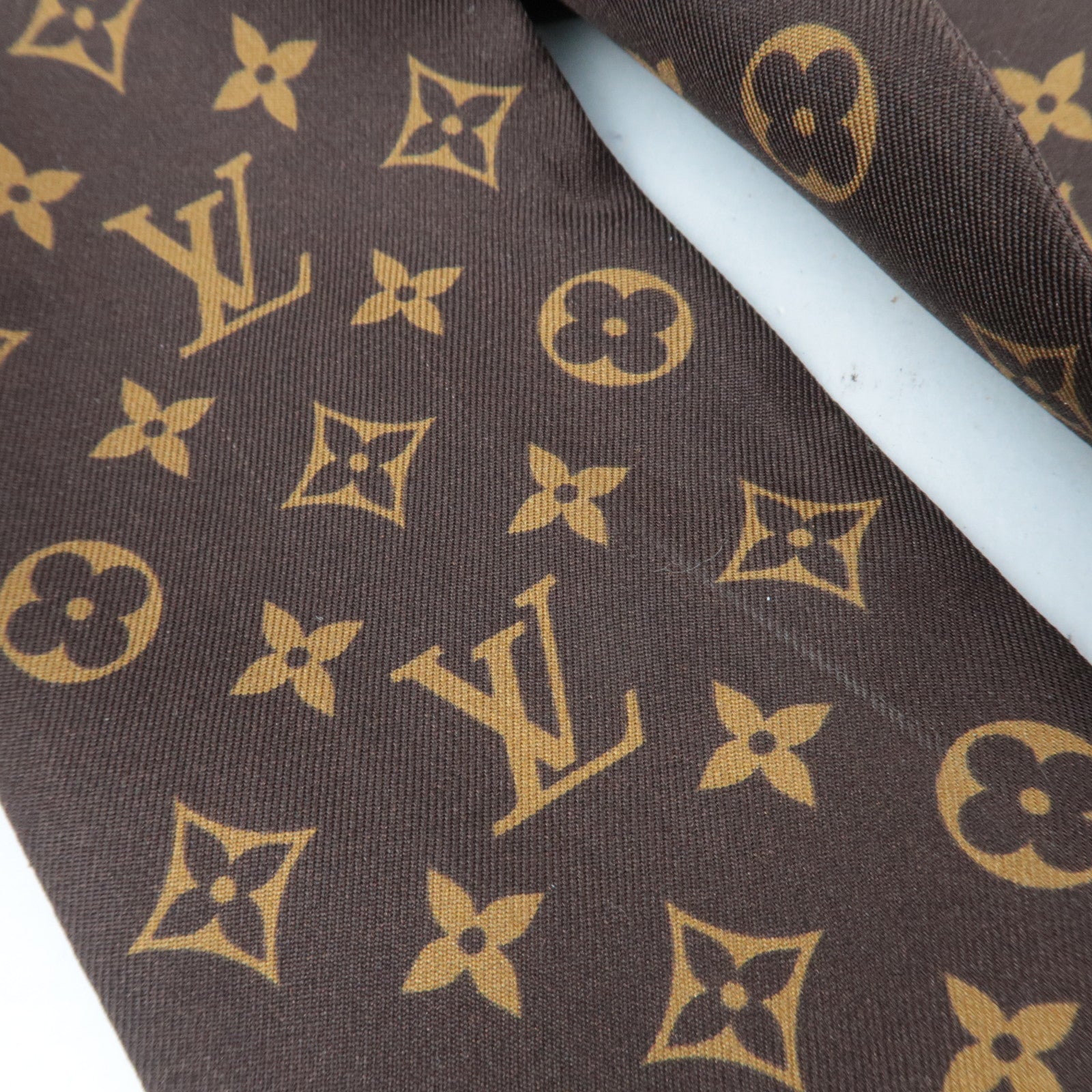 Louis Vuitton LV×TM Bandeau Superflat Scarf Monogram Panda 100% Silk Brown M96083 IS4264 *Box