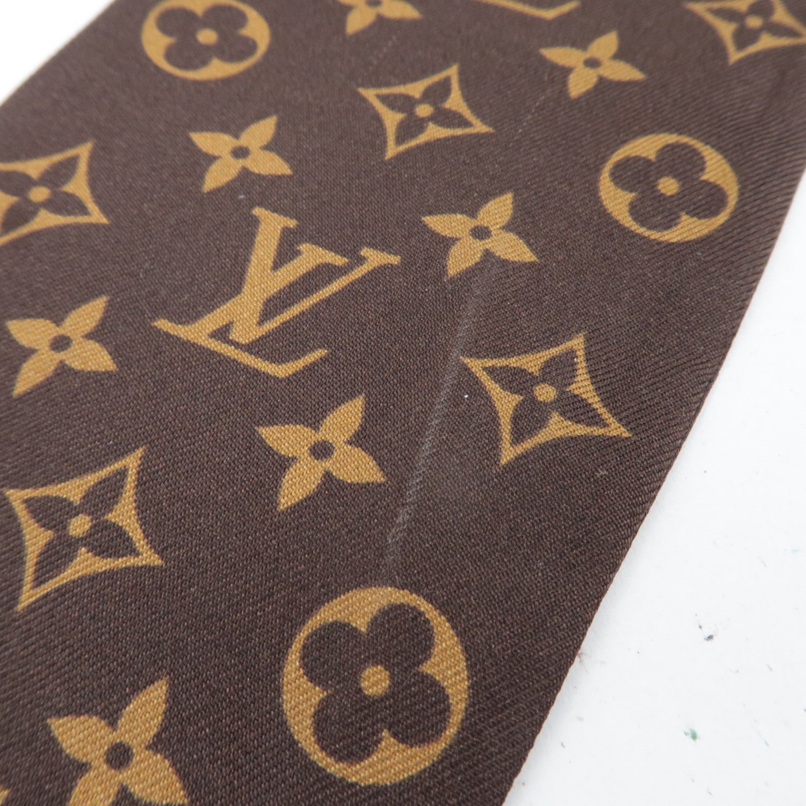 Louis Vuitton LV×TM Bandeau Superflat Scarf Monogram Panda 100% Silk Brown M96083 IS4264 *Box