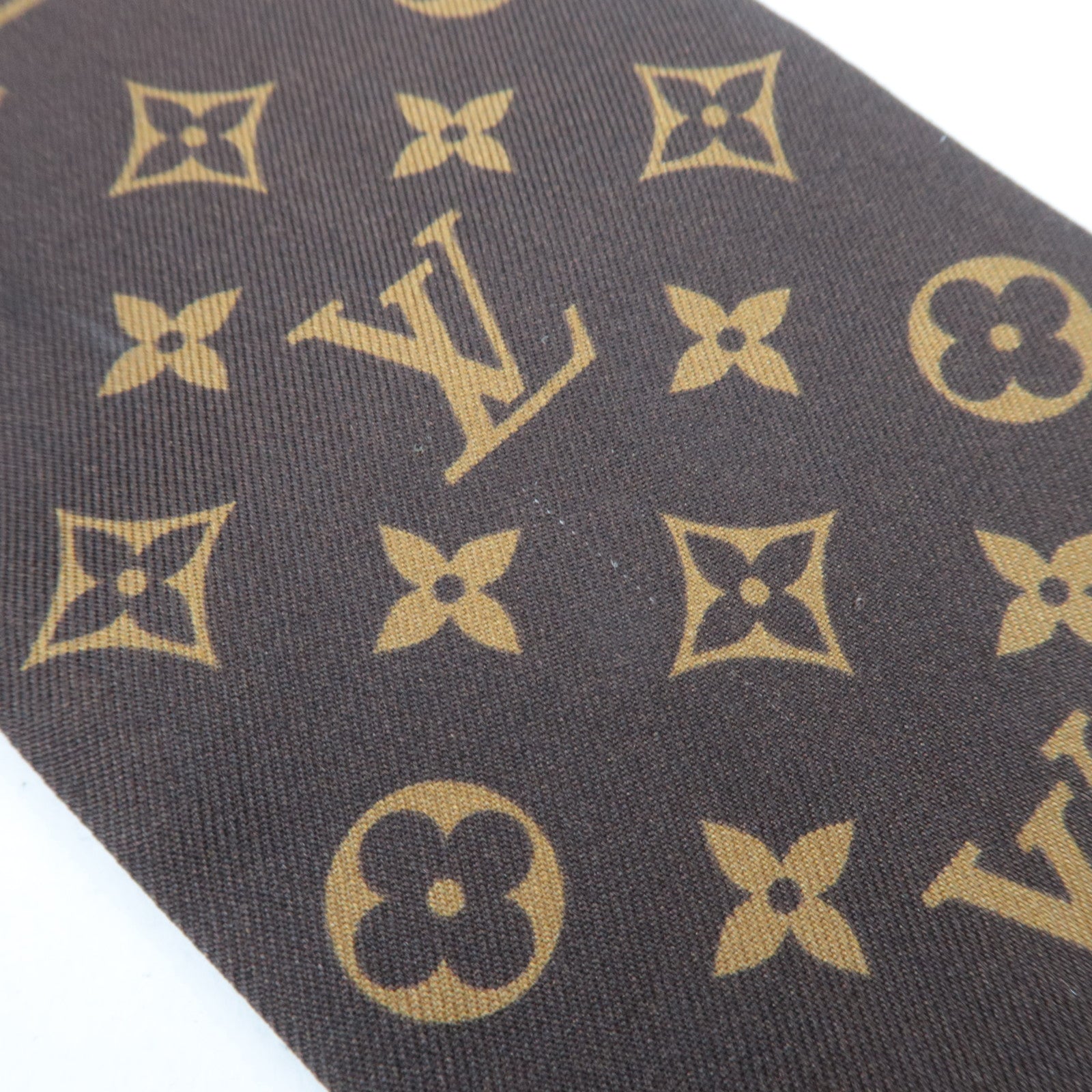 Louis Vuitton LV×TM Bandeau Superflat Scarf Monogram Panda 100% Silk Brown M96083 IS4264 *Box