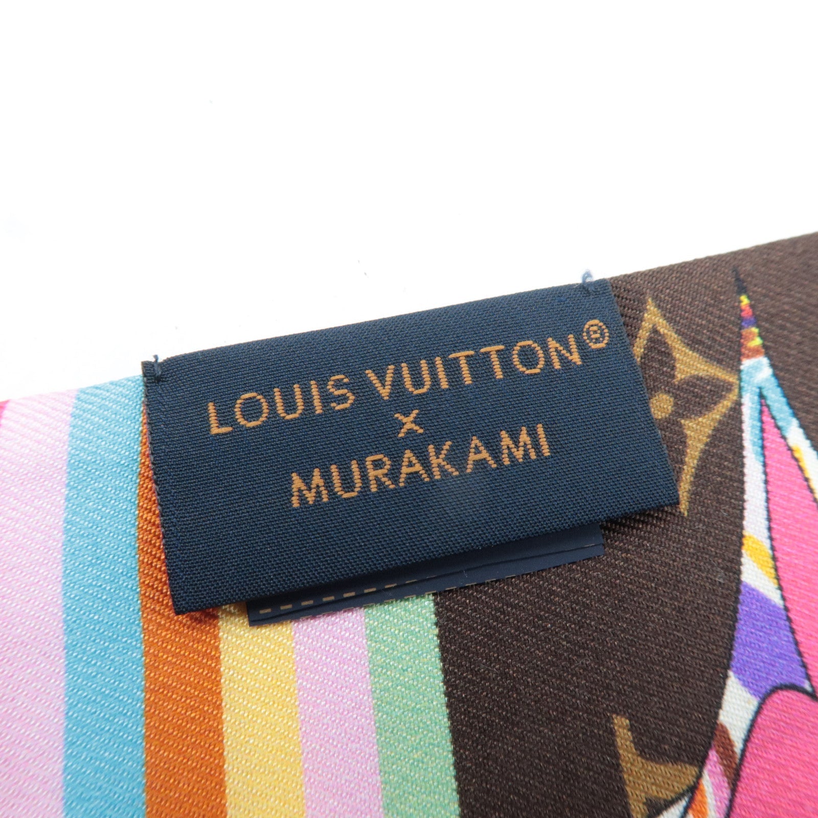 Louis Vuitton LV×TM Bandeau Superflat Scarf Monogram Panda 100% Silk Brown M96083 IS4264 *Box